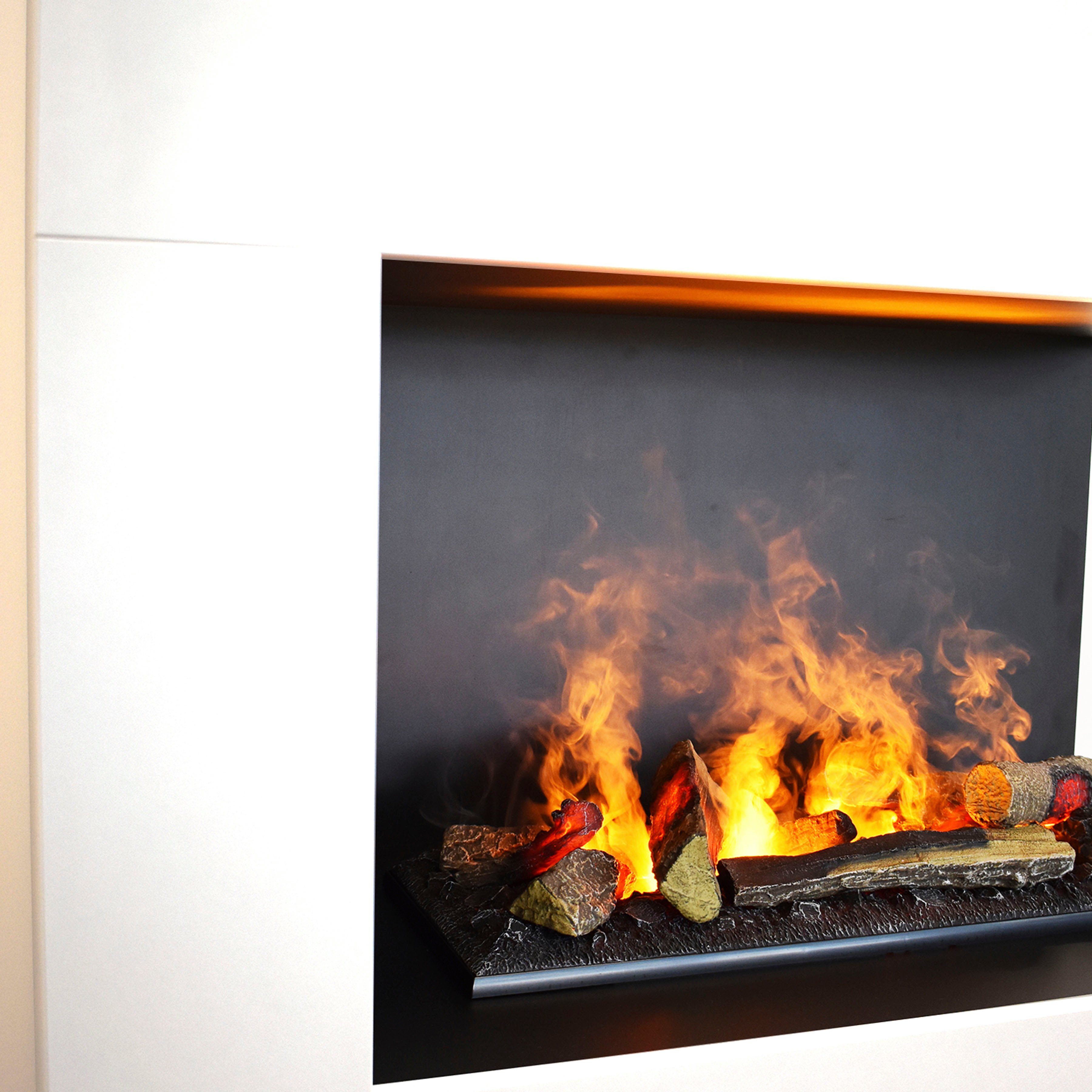 GLOW FIRE Elektrokamin »Tucholsky, offen«, Wasserdampfkamin Feuer mit weiß 3D rechts mit Knistereffekt integriertem