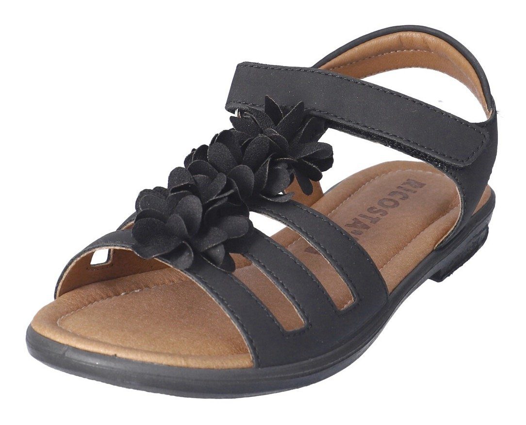 Ricosta Aurora WMS: normal Sandale mit Klettverschluss, Festliche Sandale  mit aufwändiger Blütenapplikation