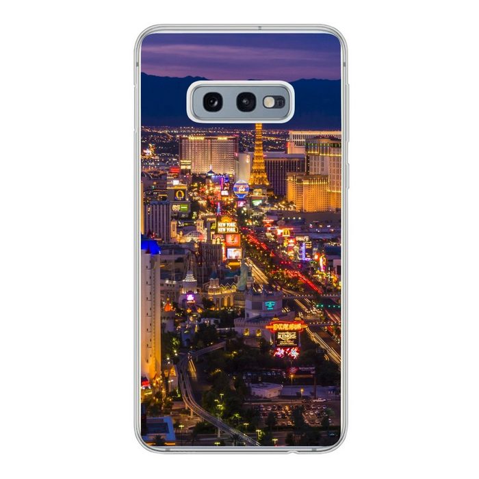 MuchoWow Handyhülle Nacht - Las Vegas - Lila Phone Case Handyhülle Samsung Galaxy S10e Silikon Schutzhülle