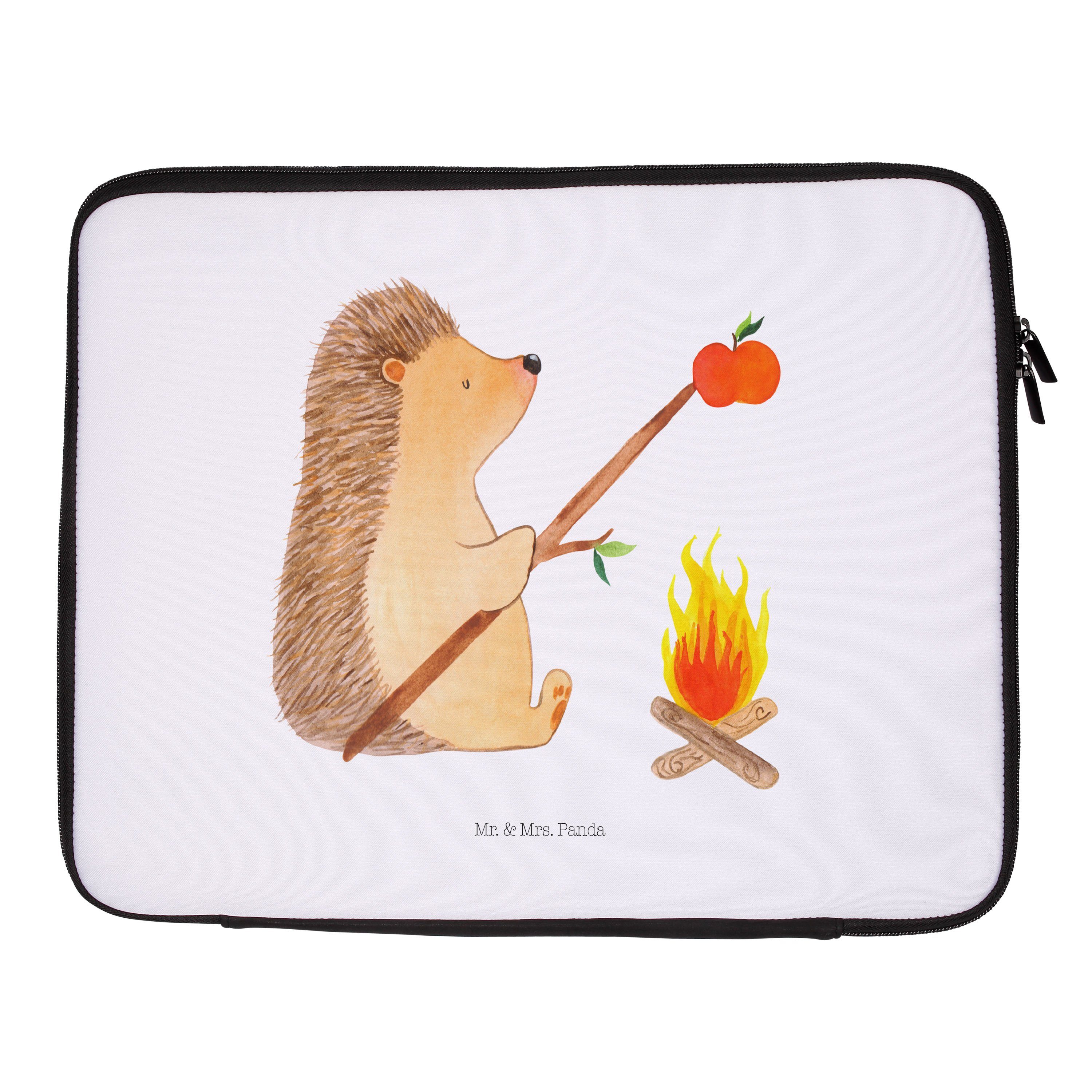 Mr. & Mrs. Panda LaptopHülle 20 x 28 cm Igel grillt Weiß Geschenk