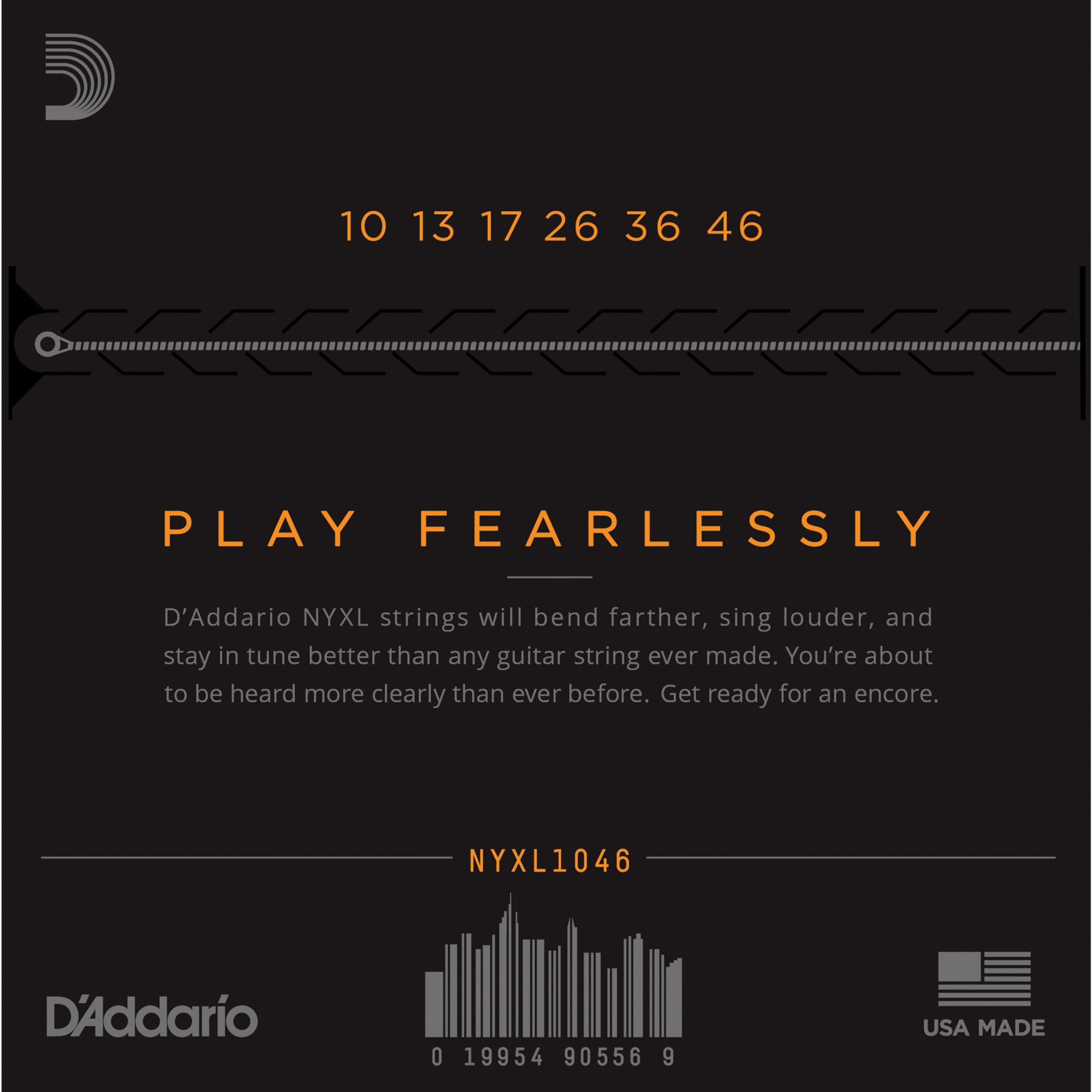 Daddario Saiten, (NYXL 10-46 Carbon Steel Alloy), NYXL 10-46 Carbon Steel Alloy - E-Gitarrensaiten