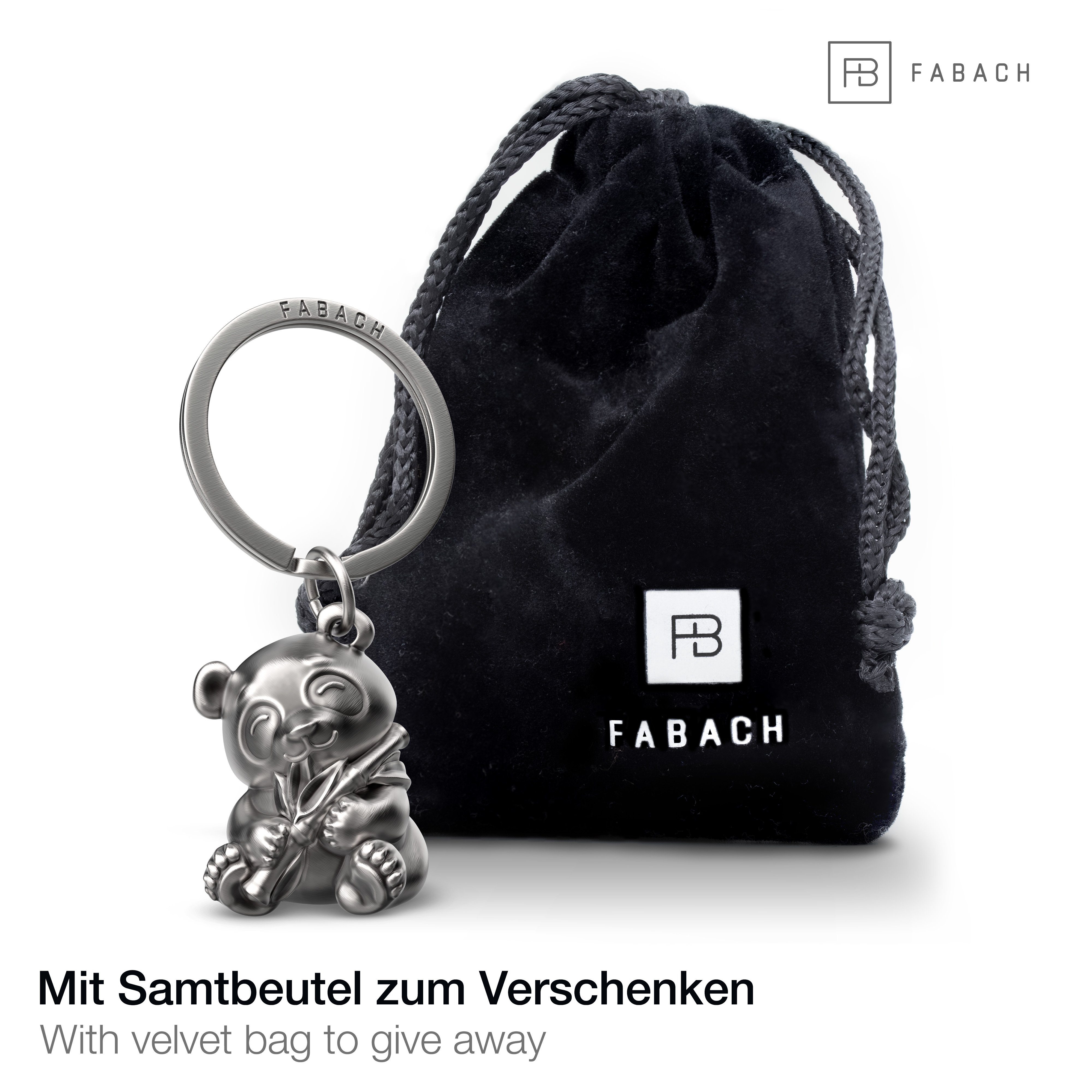 Panda - FABACH Schlüsselanhänger Silber Bär Glücksbringer Geschenk für Bär "Tao" Antique Panda Liebhaber