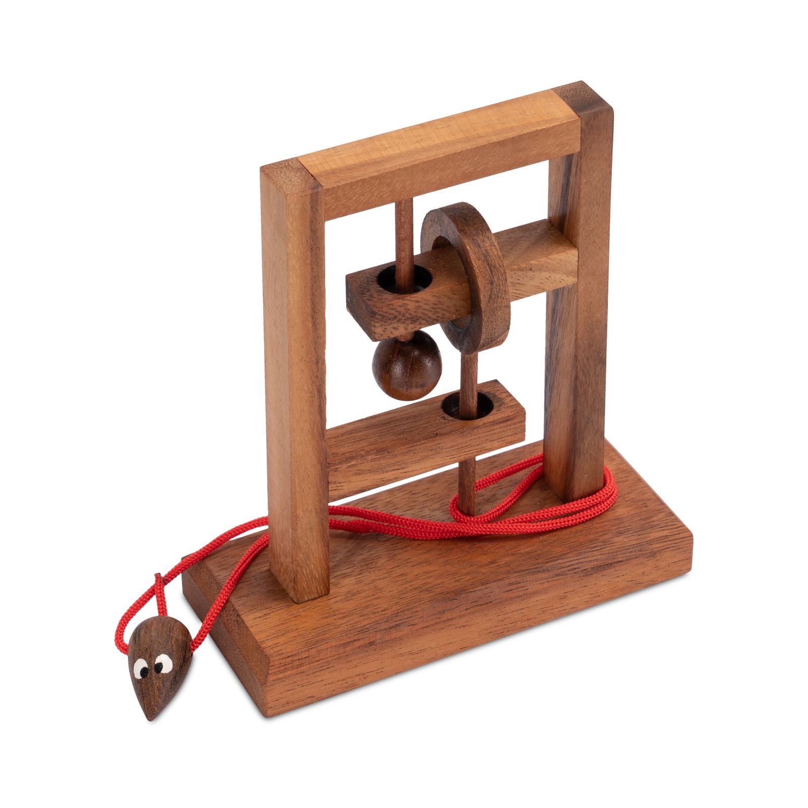 LOGOPLAY Spiel Verflixter Rahmen mit Fuß, Gesellschaftsspiel, Verflixter Rahmen Schnurpuzzle Knobelspiel aus Holz mit stabilem Fuß