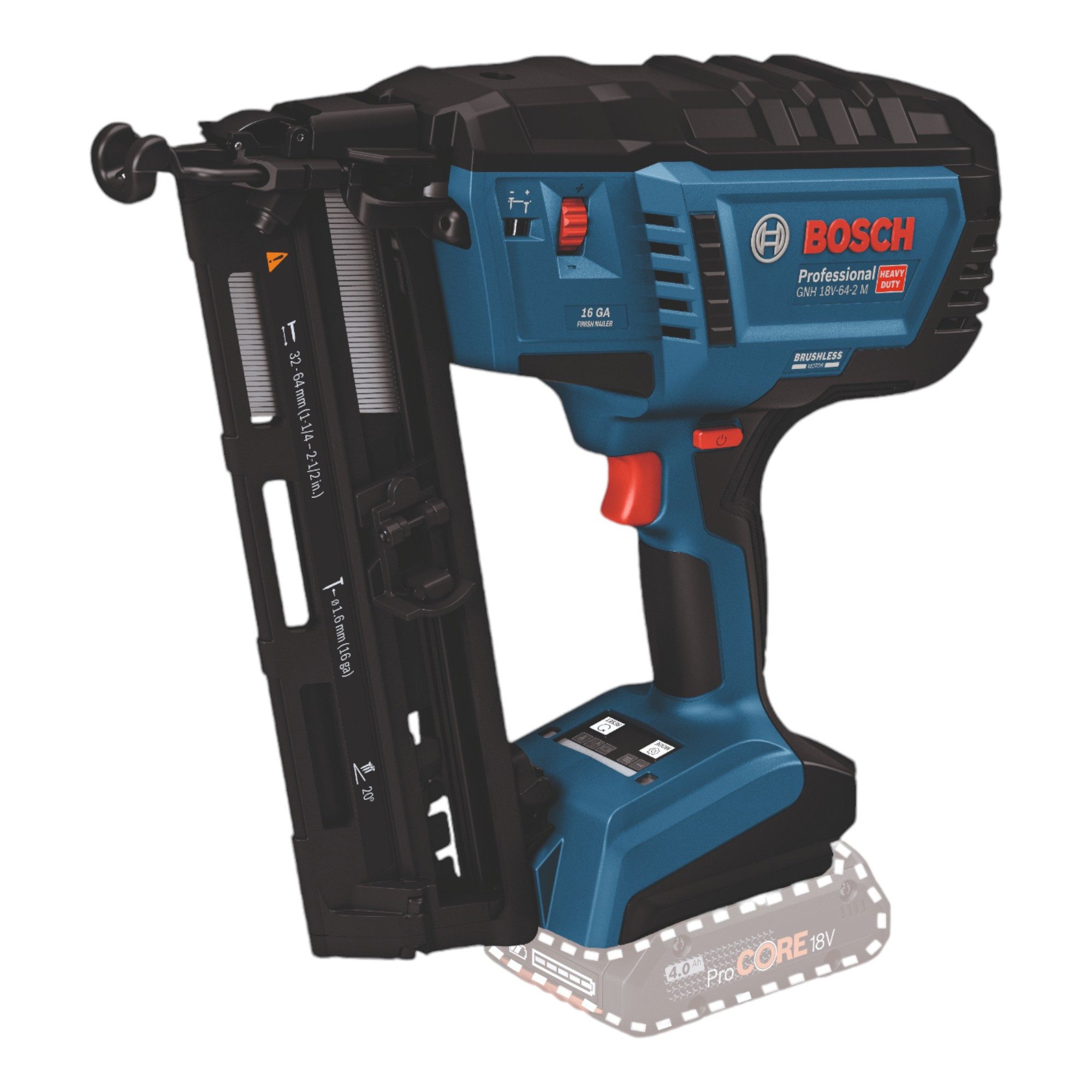 Thumbnail - Bosch Professional Nagler GNH 18V-64-2 M Professional 18 V 1,6 x 32 - 64 mm + L-Boxx 0601482001