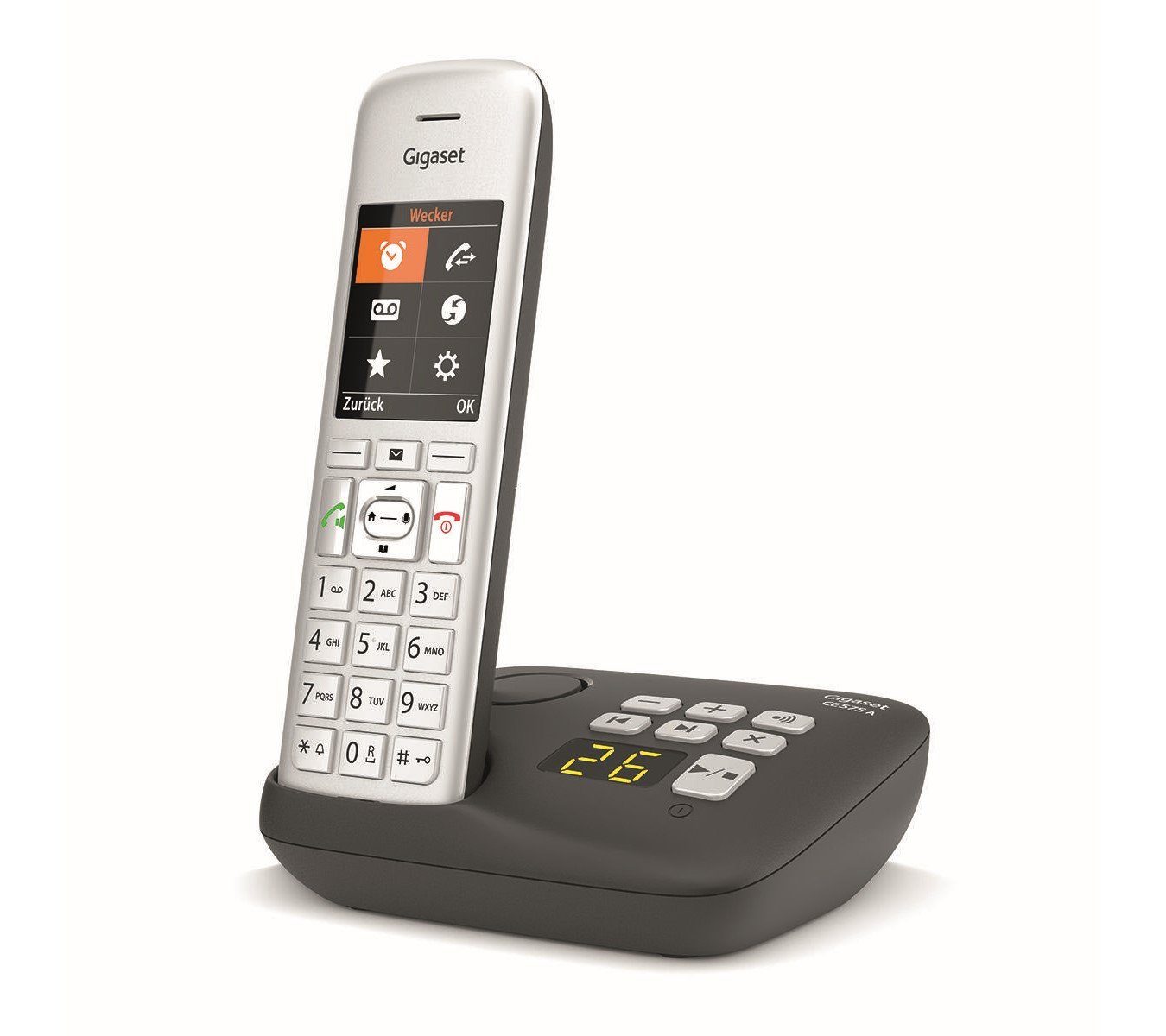 Gigaset CE 575A Festnetztelefon (Mobilteile: Anrufersperre) Großwahltasten, 1, Freisprechen