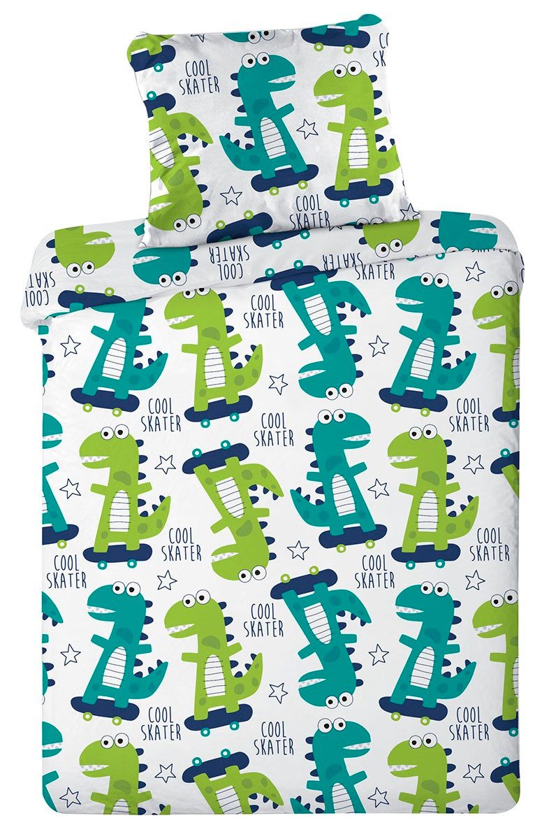 Kinderbettwäsche Baby Kinder Bettwäsche mit Dinosaurier Motiv Cool