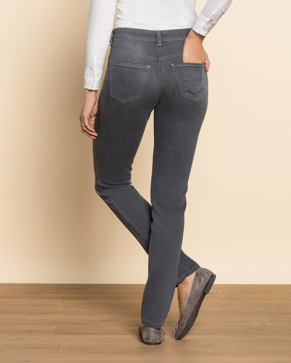 MAC Jeans Angela Pipe 5-Pocket-Jeans Grau/L32
