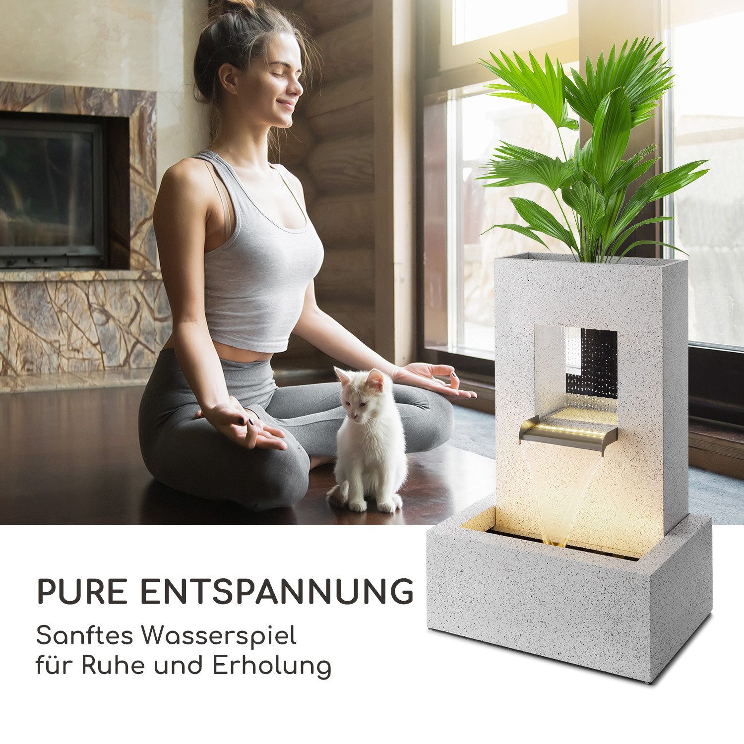 blumfeldt Wasserspiel Bloomingstone Brunnen, brunnen spring günstig online kaufen