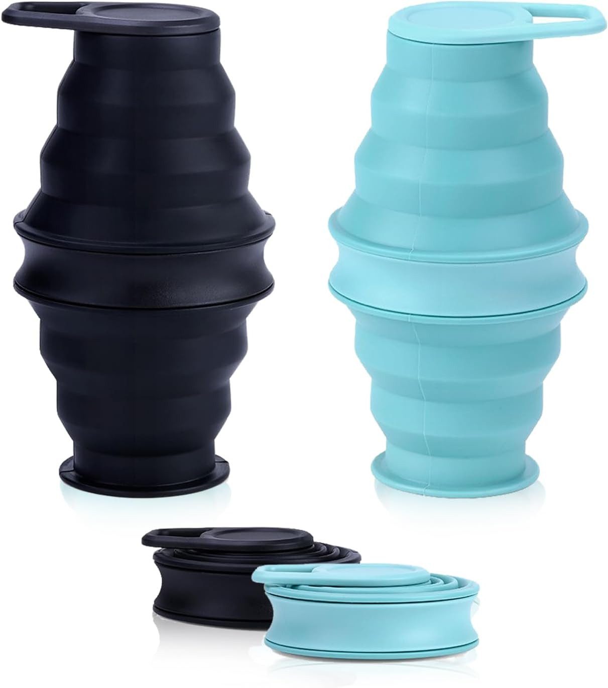 FELIXLEO Trinkflasche Faltbare Wasserflasche 500ml BPA frei Silikon auslaufsicher Reise