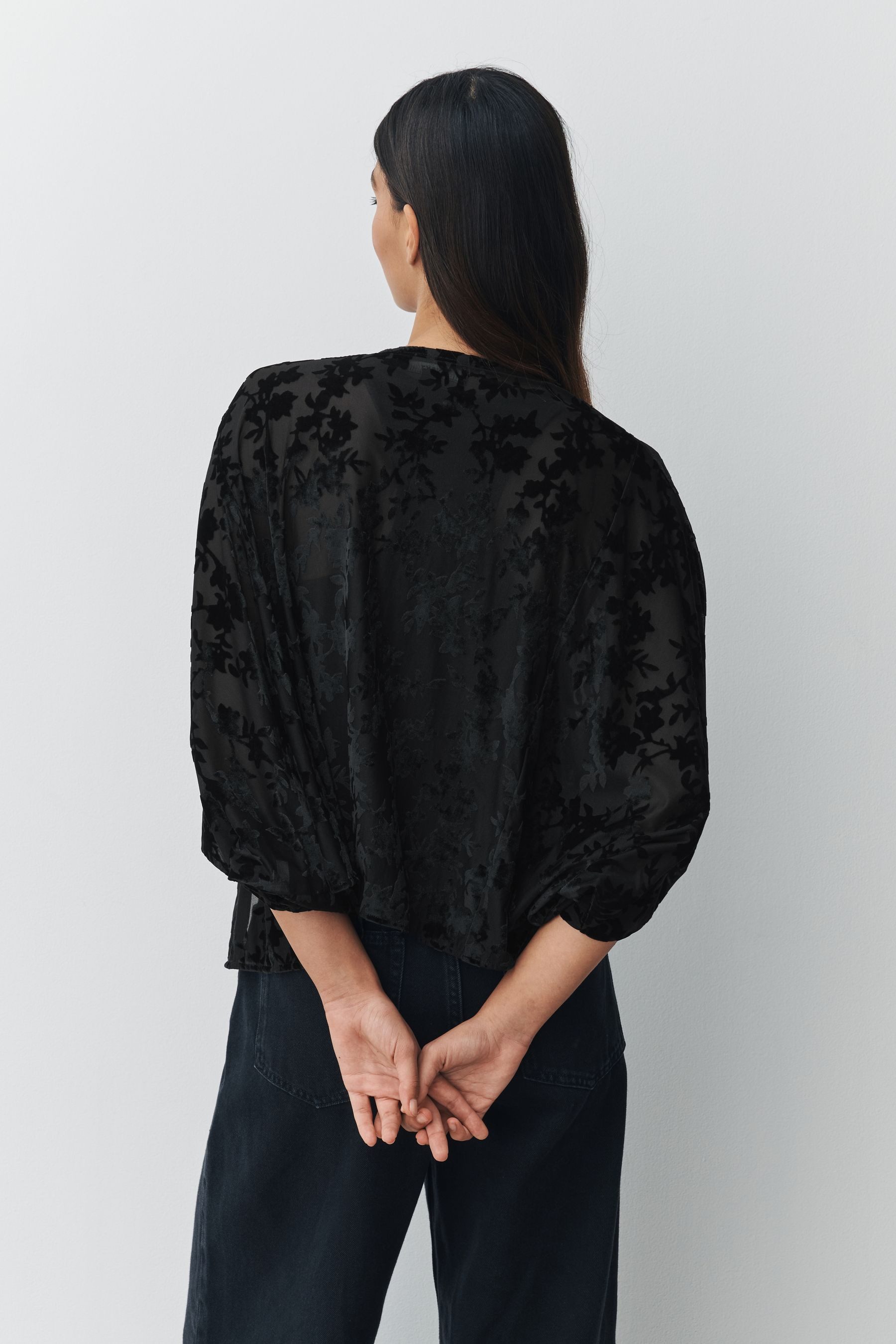 Next Jackenblazer Kurzärmeliger Devore-Cover-up (1-tlg) günstig online kaufen