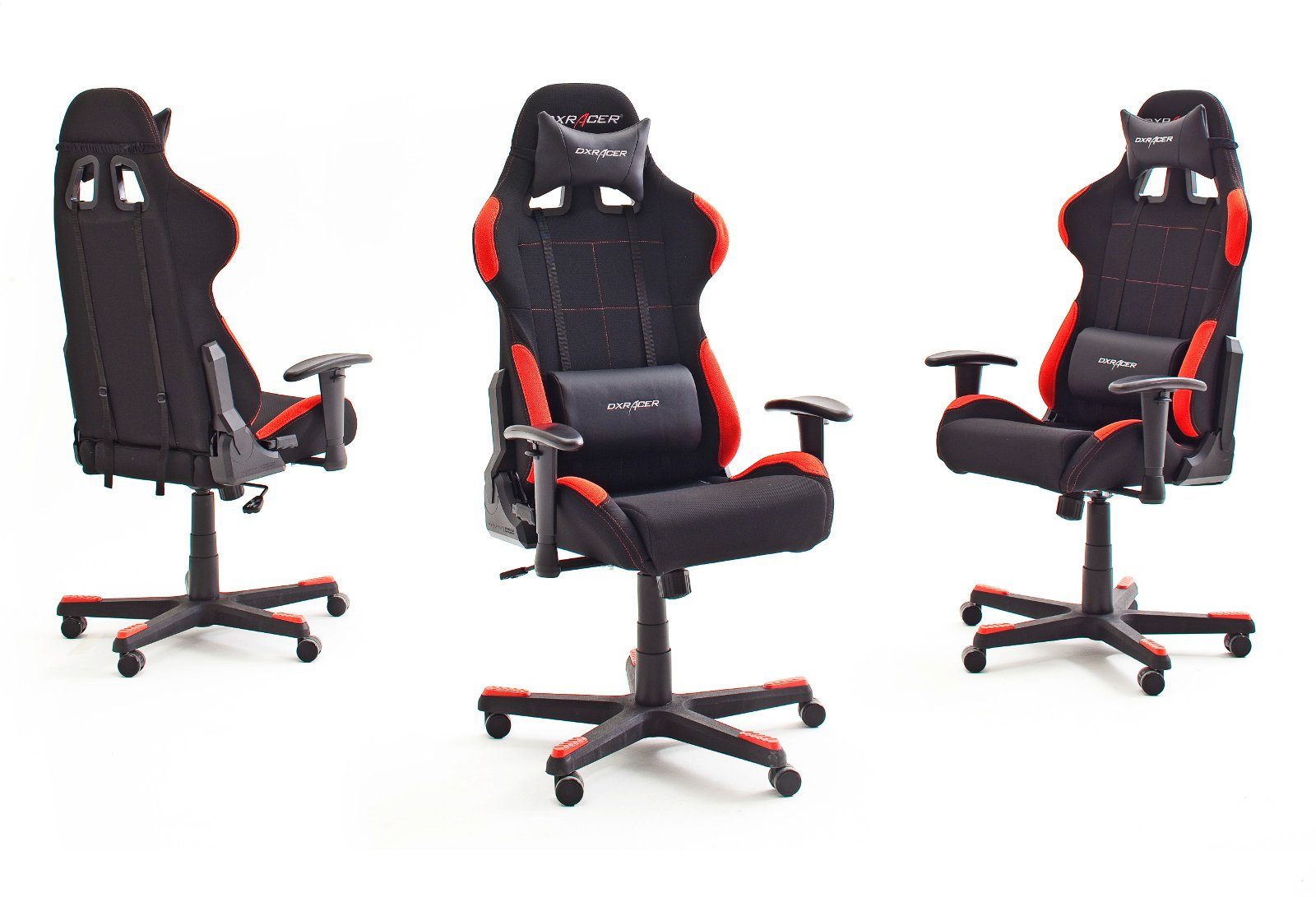 und Gaming Chair schwarz MCA (Chefsessel furniture rot) FD01-NR in DXRacer