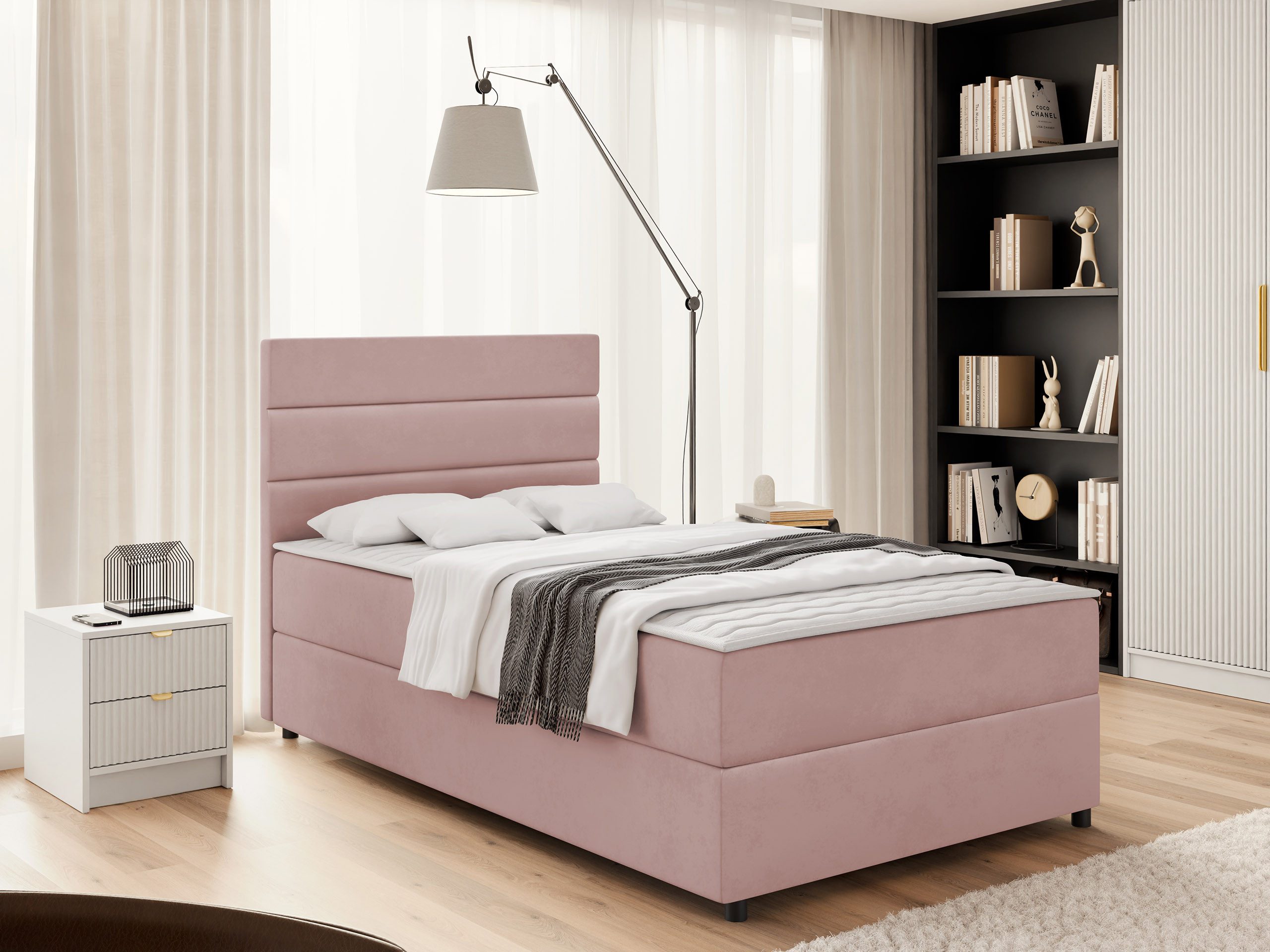 MIRJAN24 Boxspringbett Elen (mit Bettkasten), Universell - Links / Rechts, Bonellfederkern H3