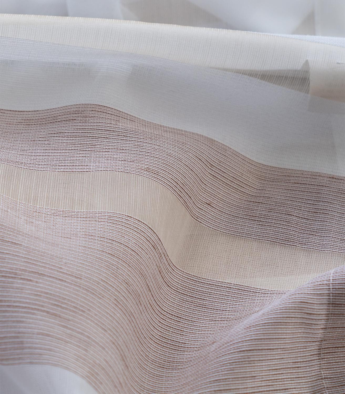 Vorhang AKZENT, 60 x 245 cm, Weiß, Sandfarben, (1 St), transparent, Polyester, Flächenvorhang inkl. Technik