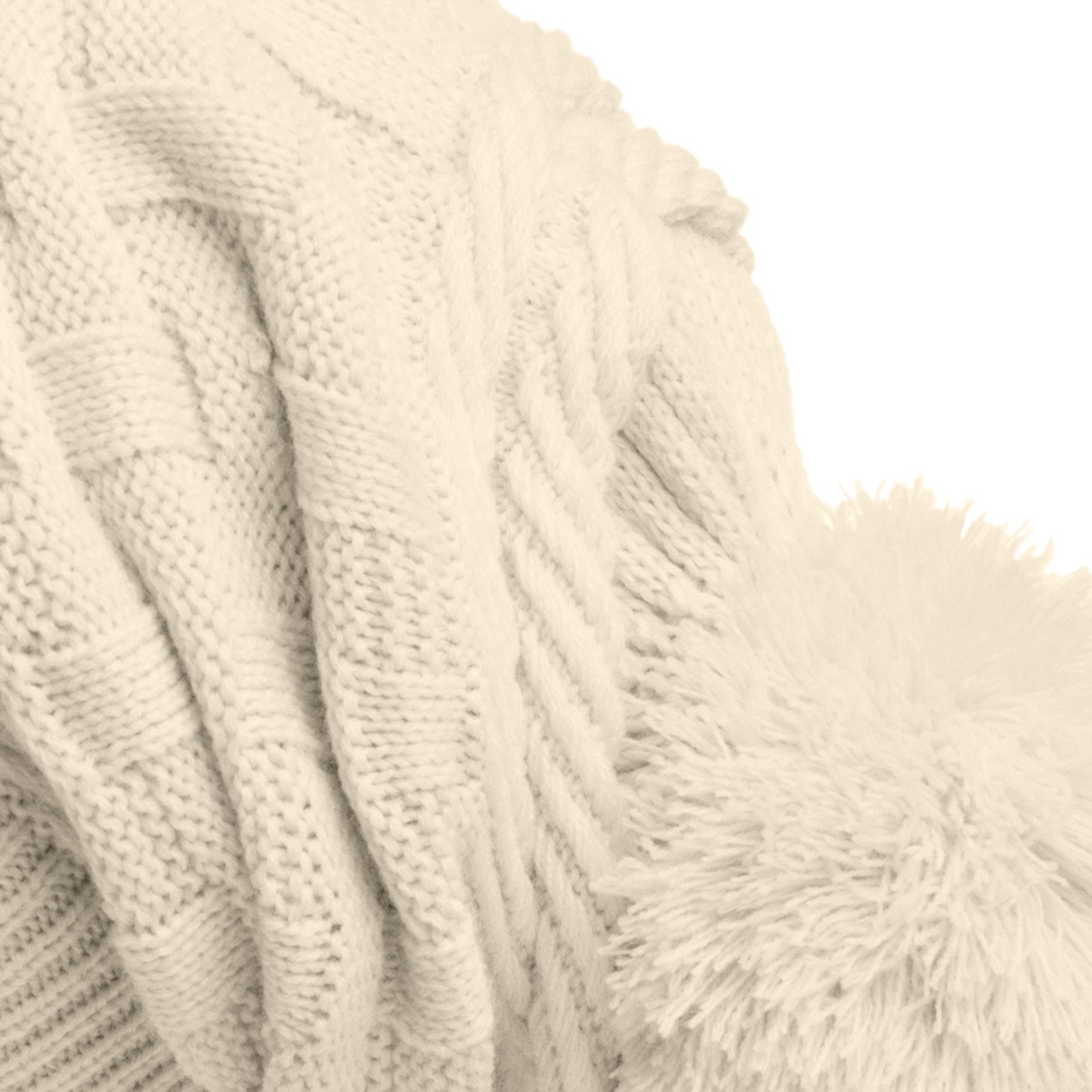 Caspar Bommelmütze MU130 mit Zopfmuster warm gefüttert günstig online kaufen