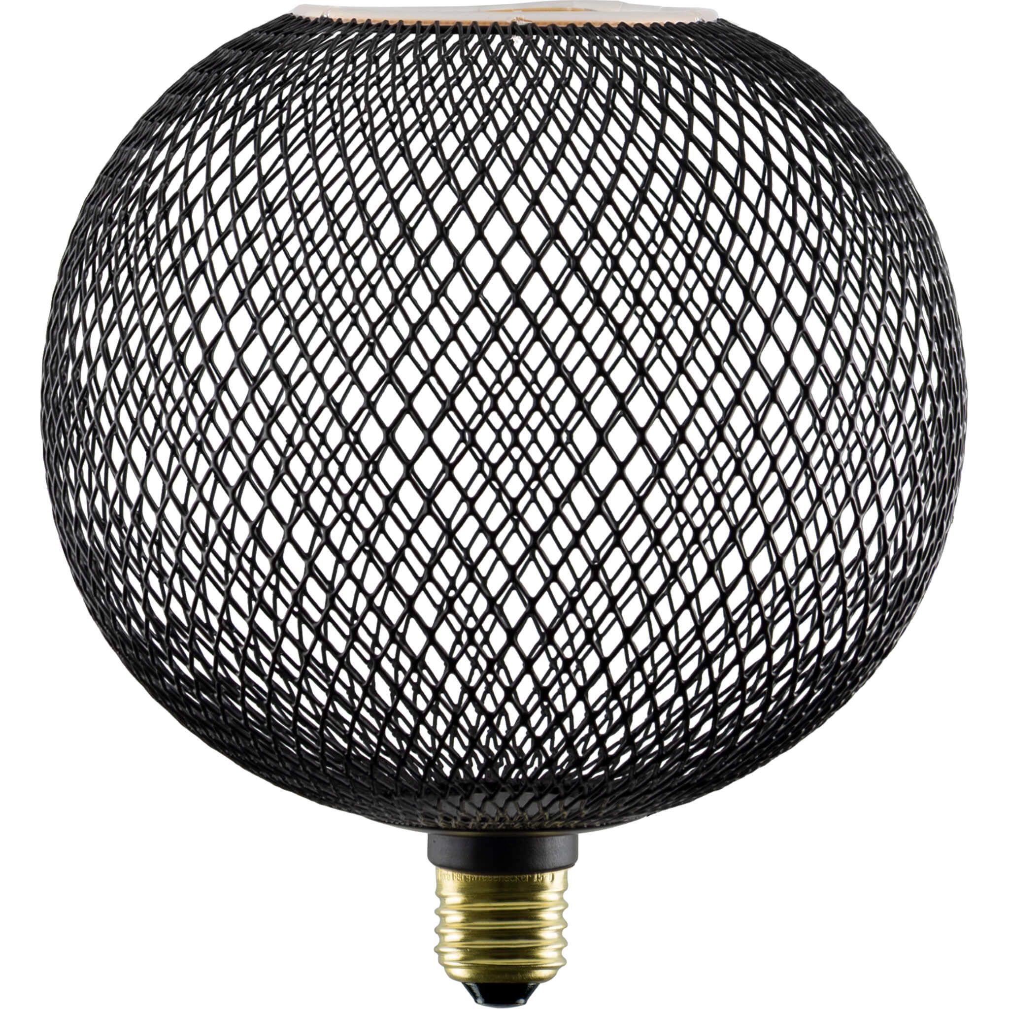 SEGULA LED-Filament LED Floating Cage, E27, 1 St., Extra-Warmweiß, LED Floating Cage Globe 180 black, E27, 5W, 2200K, 350lm