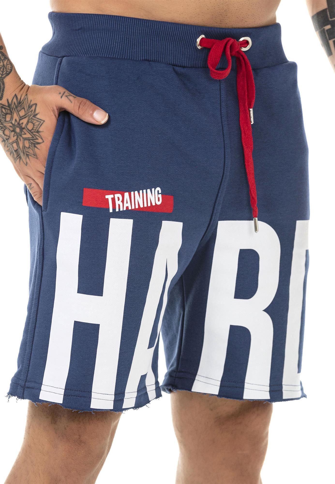 RedBridge Sweatshorts Red Bridge Herren Short Kurze Hose Sweatpant Jogginghose farbiger Tunnelzug, elastischer Bund, fransige Beinenden