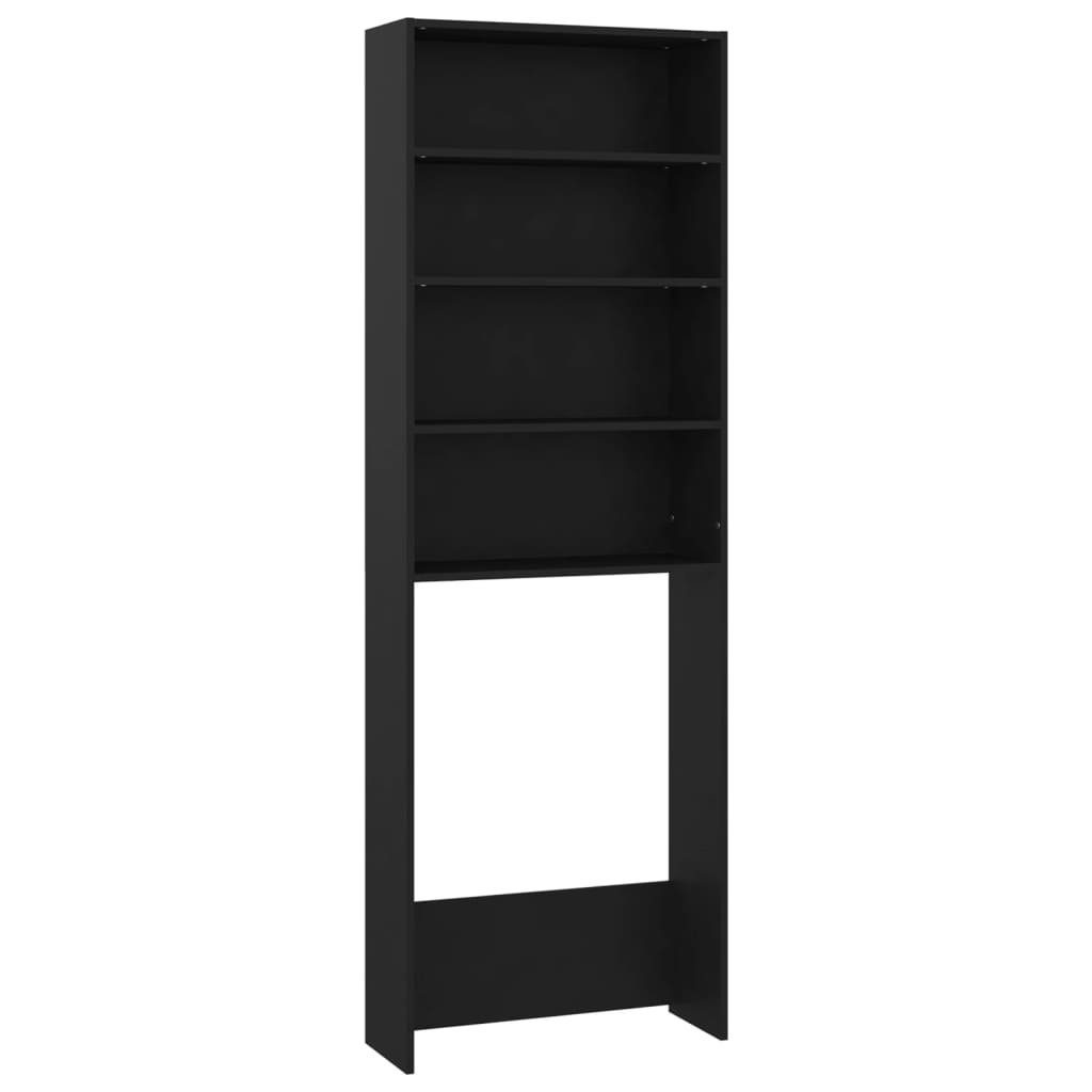 cm vidaXL Waschmaschinenschrank 64x24x190 Waschmaschinenumbauschrank Schwarz