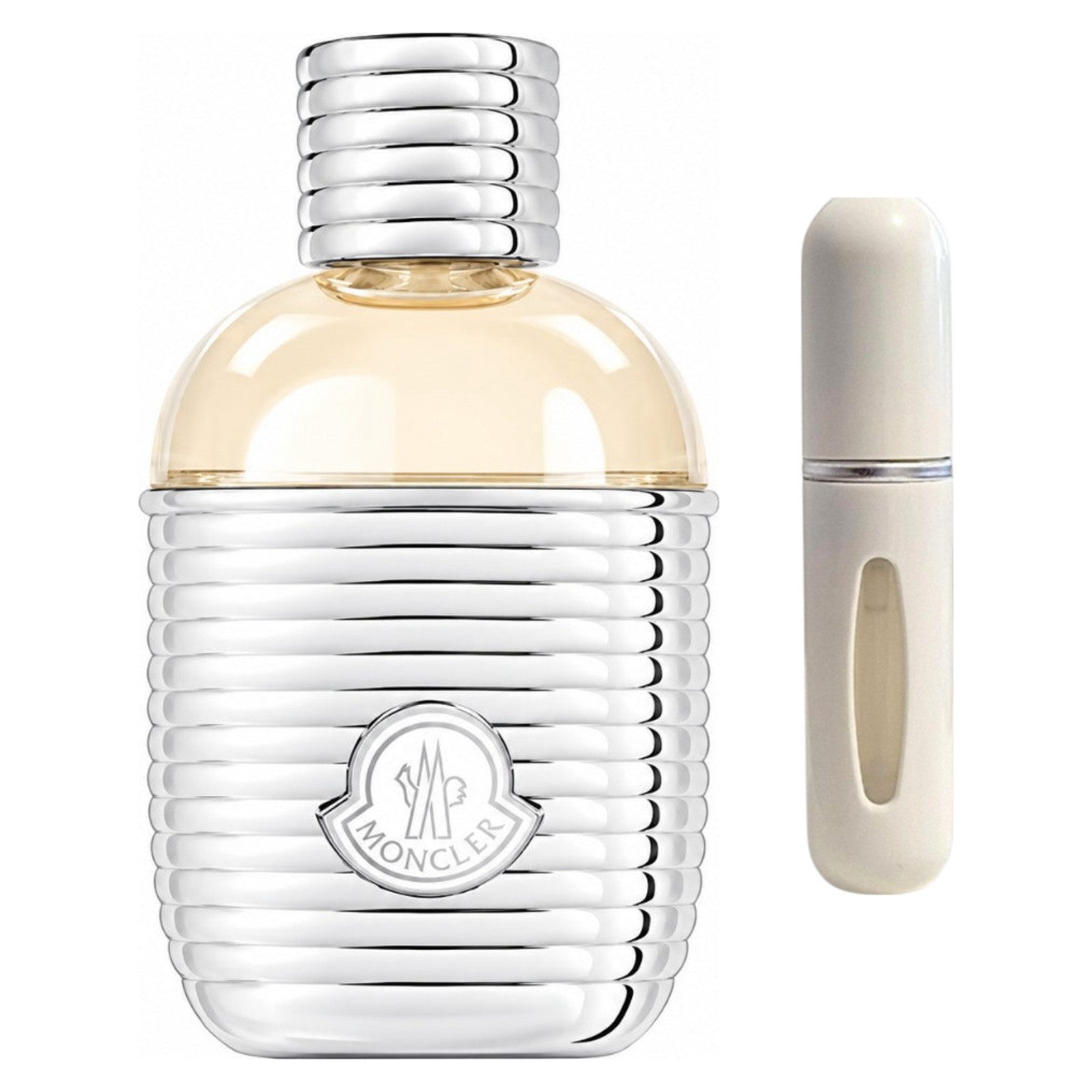 MONCLER Duft-Set Pour Femme EDP – Blumig Holzig Pudrig + Parfümzerstäuber (leer)