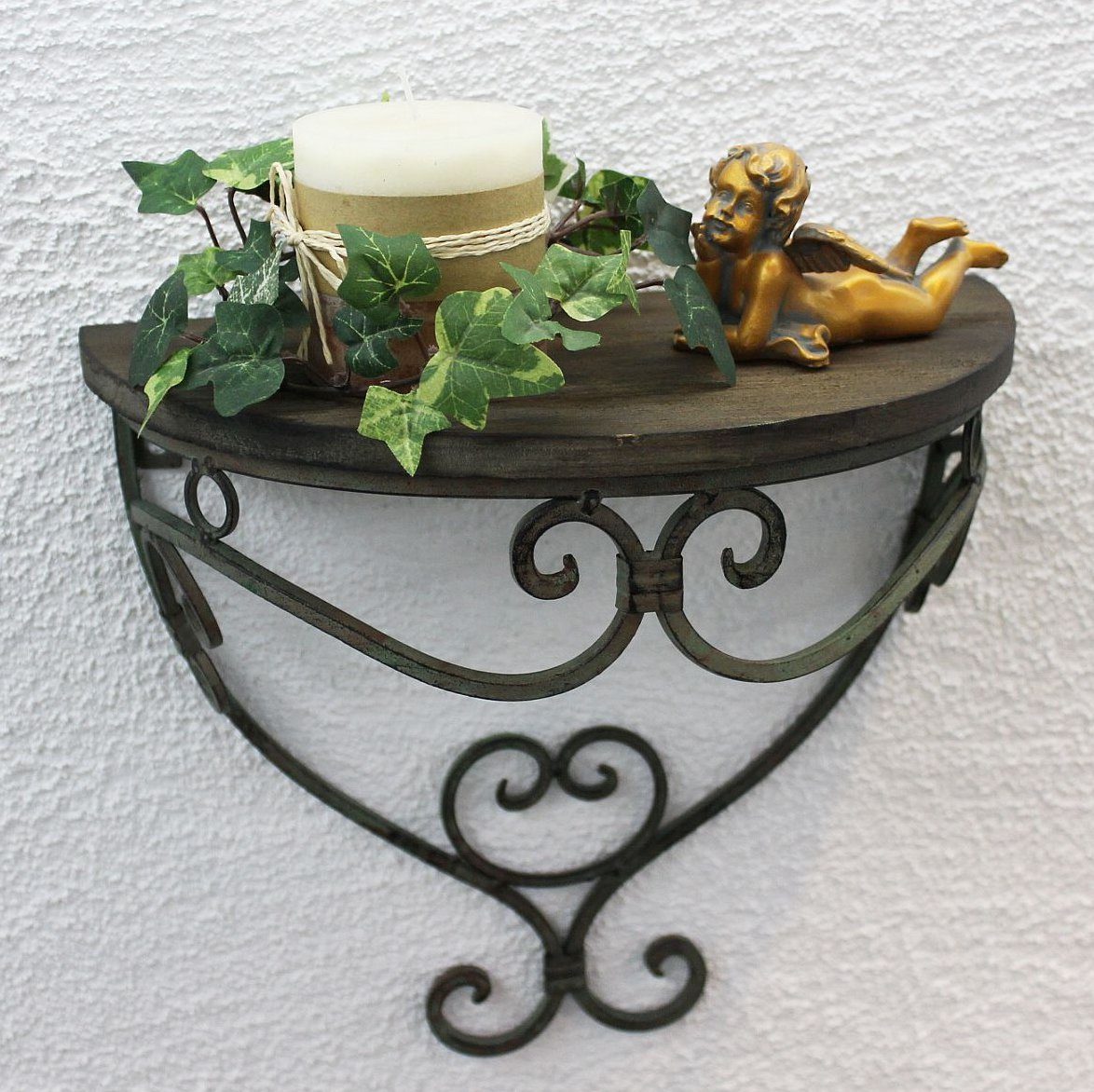 DanDiBo Wandregal 12095 Wandkonsole "Malega" aus Metall mit Holzablage Badr günstig online kaufen