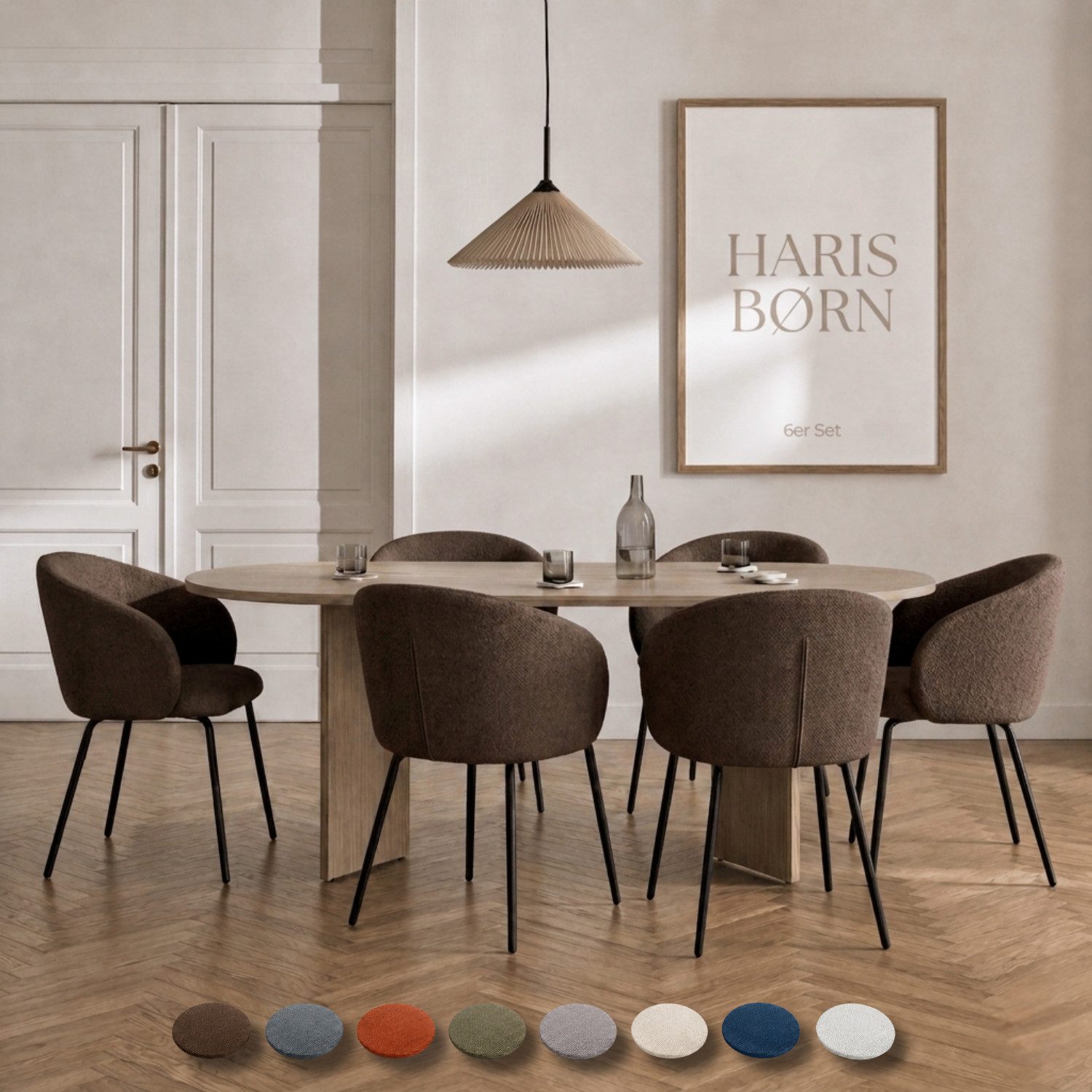 Haris Børn Esszimmerstuhl mit Armlehnen NØR - Hochwertige Polsterstühle für Esszimmer (Set, 6 St), Premium Esszimmer Stühle & Wohnzimmer Stühle