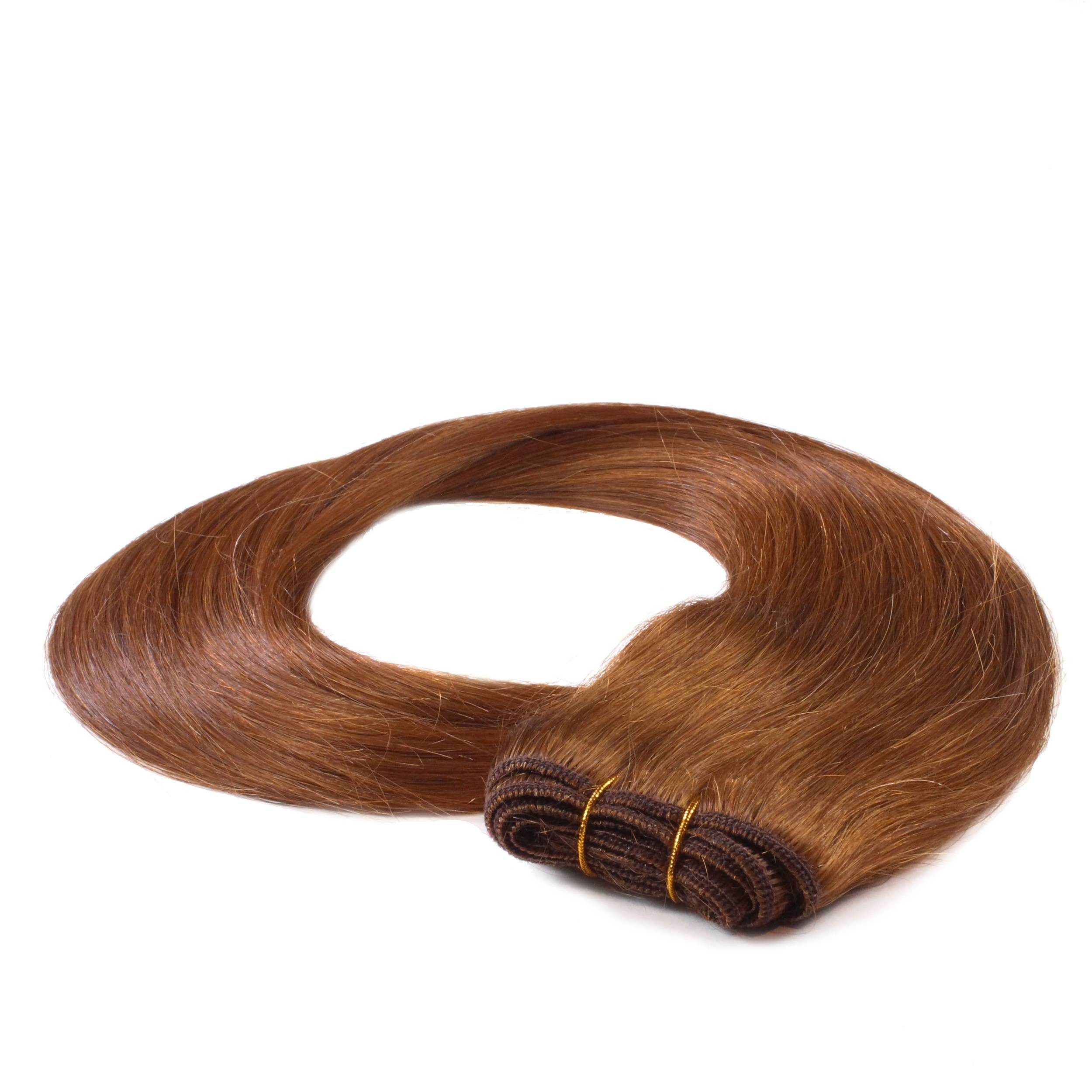 hair2heart Echthaar-Extension Glatte Echthaartresse #8/03 Hellblond Natur-Gold 40cm