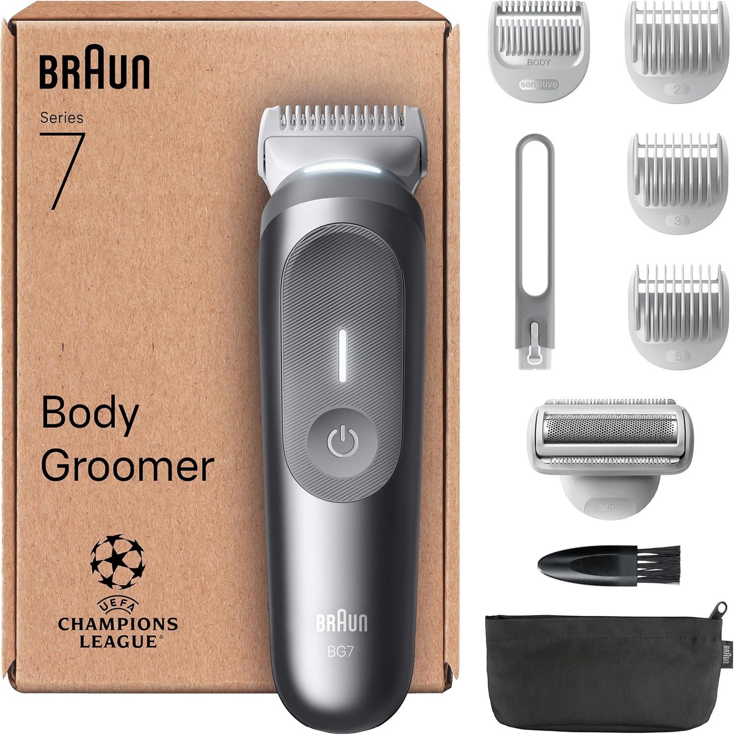 Braun Körperrasierer Braun Series 7 BG7555 Bodygroomer - inkl. 8 Zubehörteilen in Grau