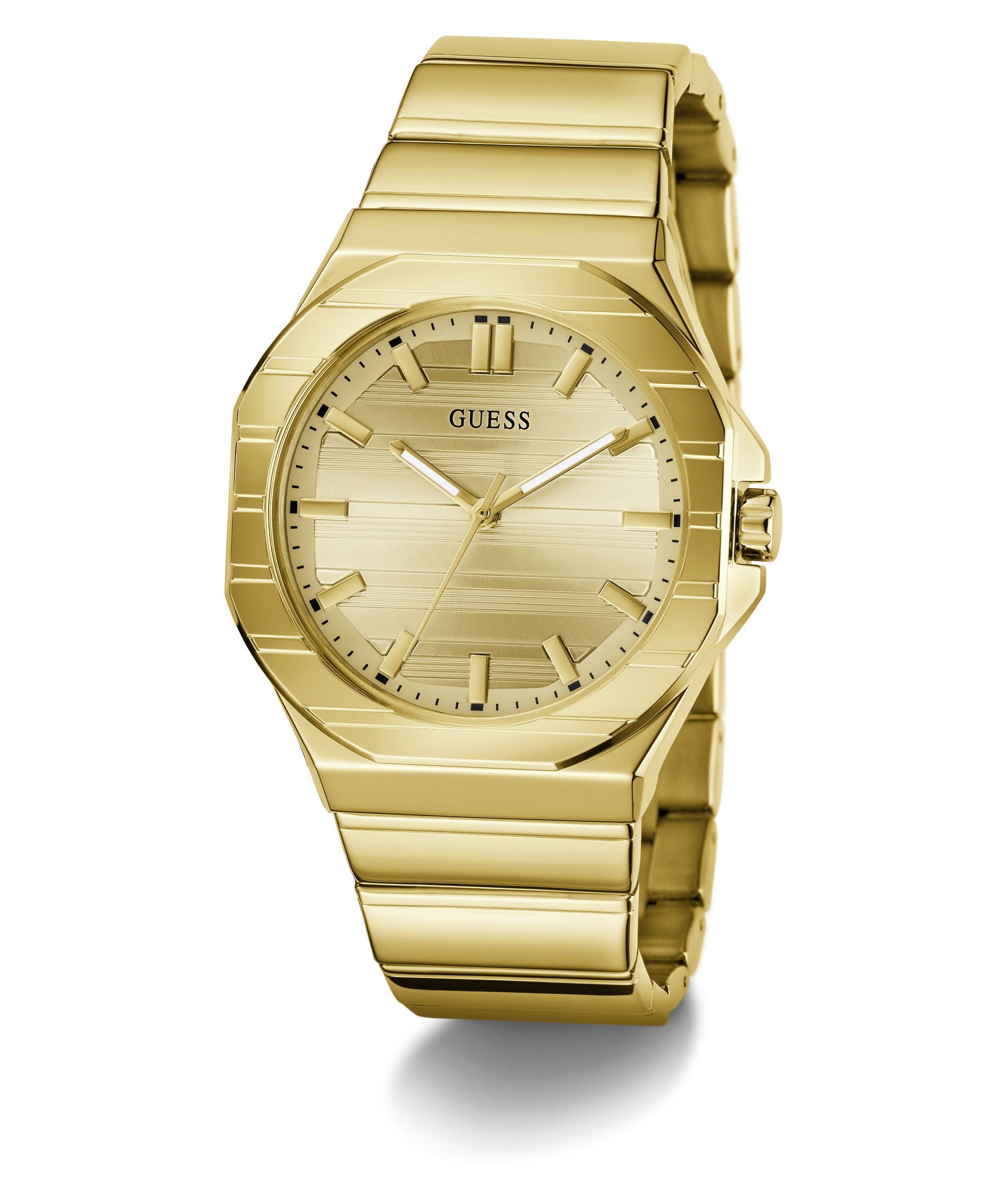 Guess Quarzuhr JAQ GW1070G2, Armbanduhr, Herrenuhr, Edelstahlarmband, analog
