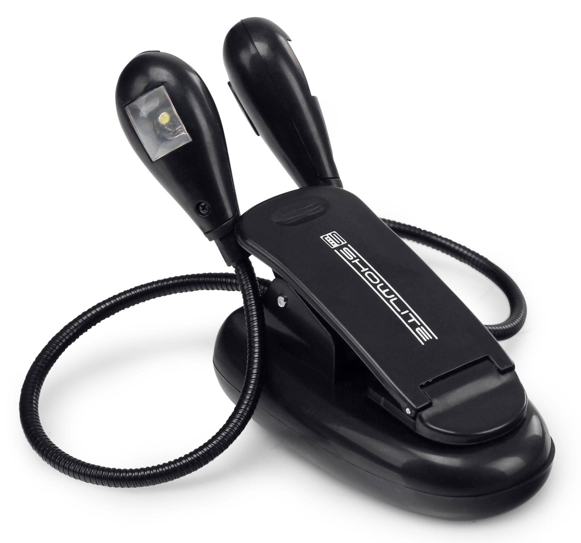 Showlite Notenpult Bright Light 2 LED Notenpultleuchte, (Clip Leselampe, 3-tlg., Inkl. Batterien und USB-Kabel), Stromversorgung über Batterie oder Netzteil
