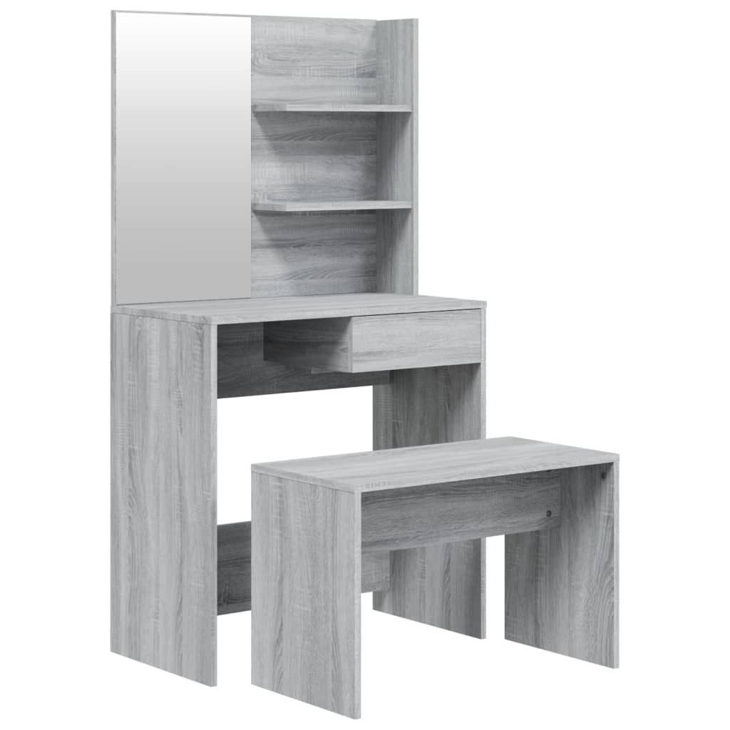 Schminktisch Schminktisch-Set Grau Sonoma 74,5x40x141 cm