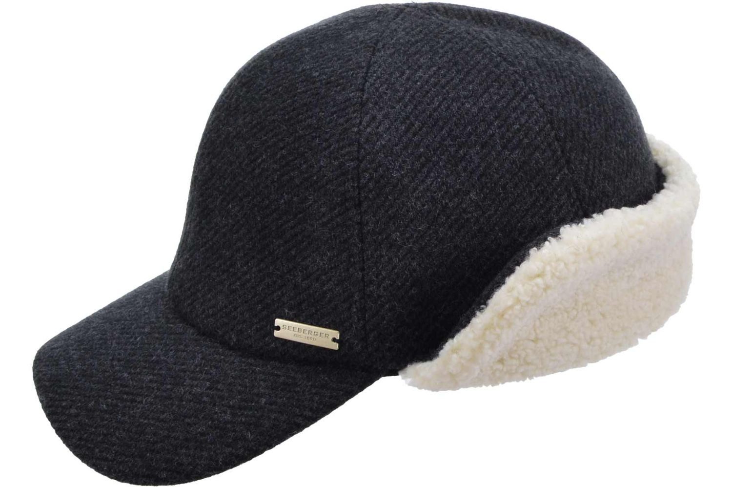 Seeberger Schiebermütze Baseball-Cap in Strickoptik mit Ohrenschutz günstig online kaufen