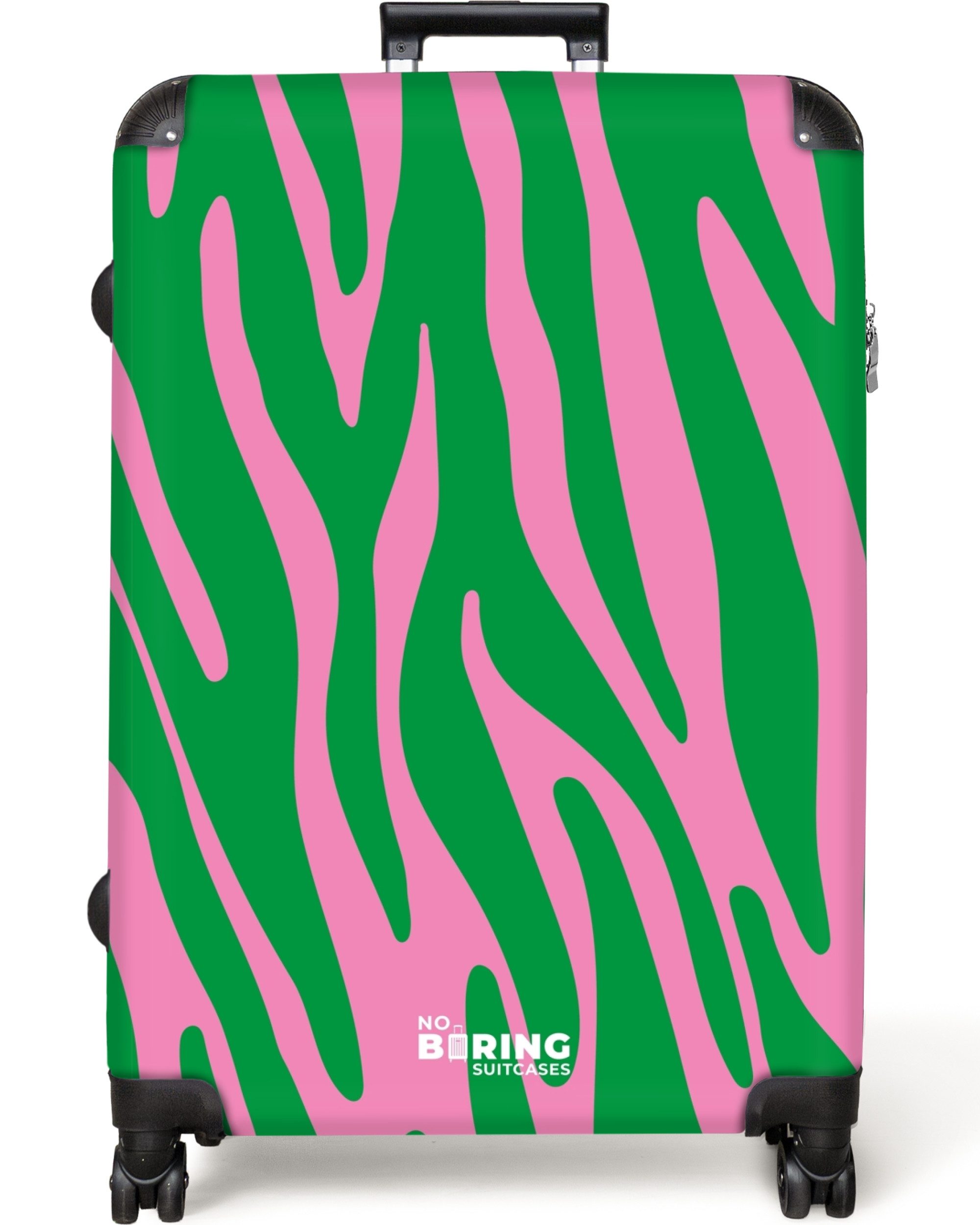 NoBoringSuitcases.com© Hartschalen-Trolley Grüner und rosa Zebramuster günstig online kaufen