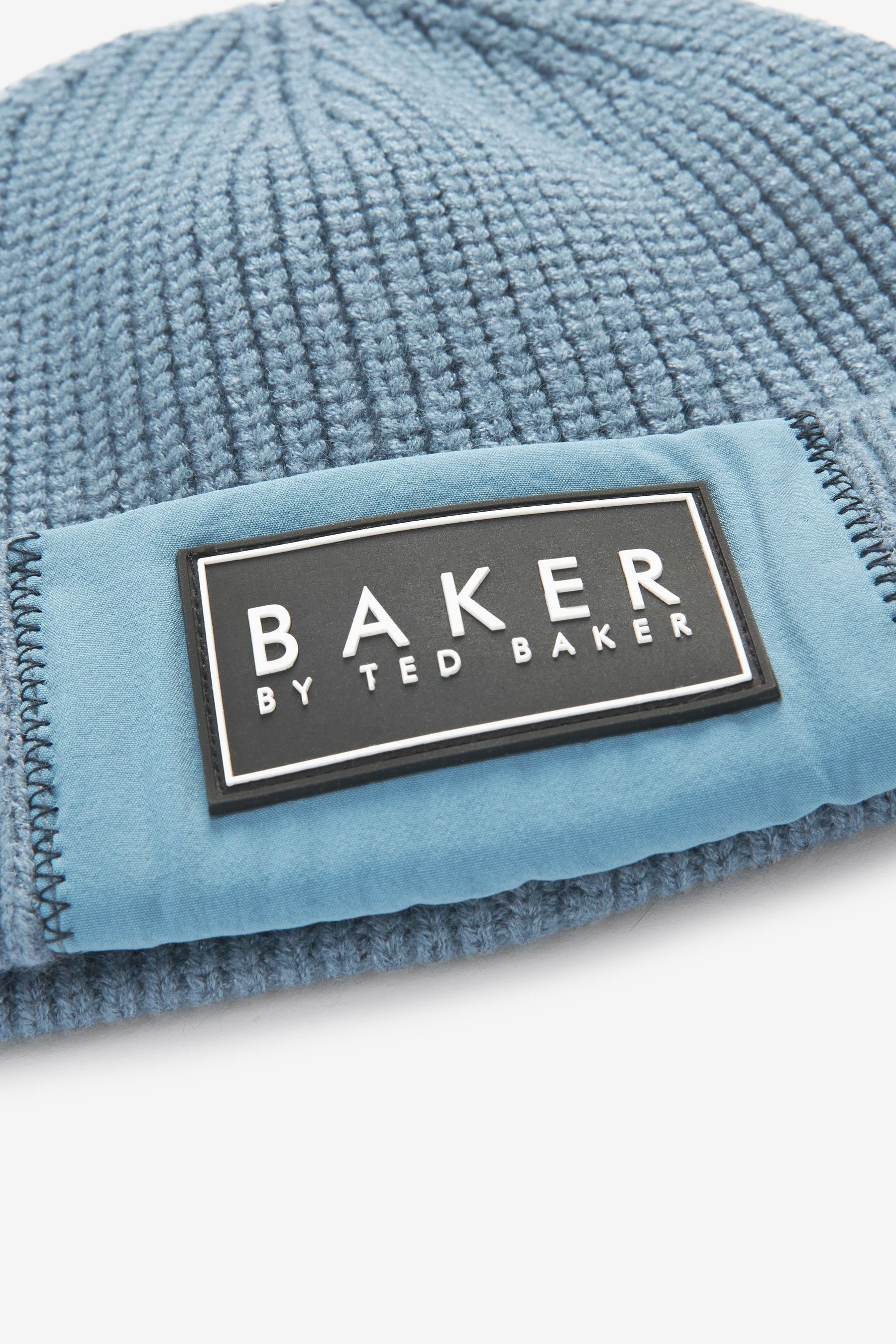 by Ted (2-St) Baker Handschuhen aus Set Blue Beanie Mütze Ted Baker und Baker by Baker