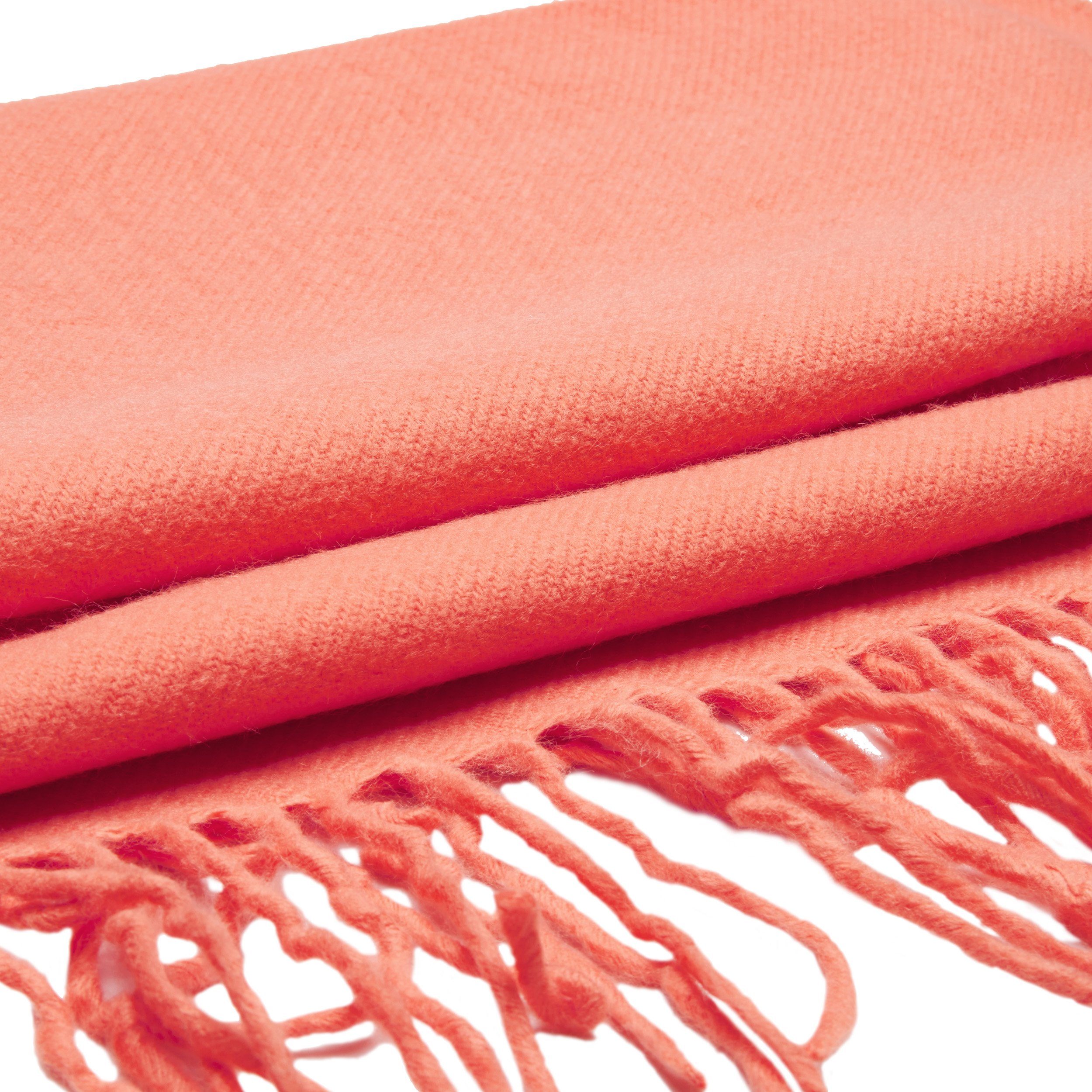 BRUBAKER Schal Cashmirillo Kuschelschal 30/40 x 180 cm Lang Leicht Warm Kuschelig, (Uni-Farben, 1-St. Herbst und Winterschal), Stola Tuch Schal mit Fransen für Damen und Herren