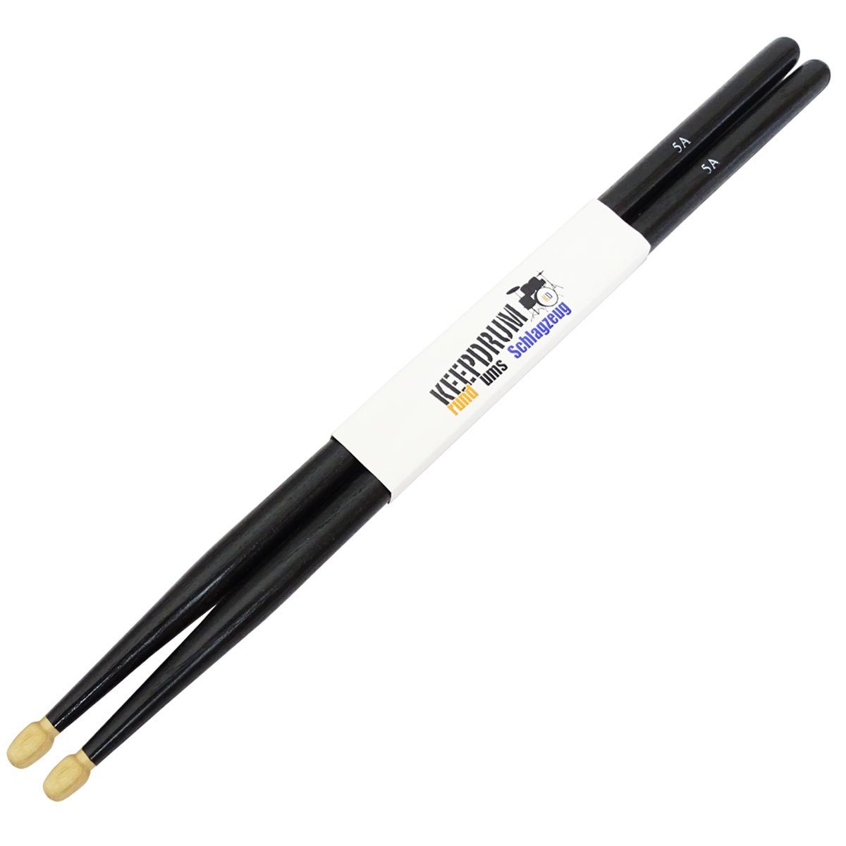 keepdrum Drumsticks keepdrum 5AB Black Hickory Schlagzeugstöcke Schwarz 3 Paar (3 Paar, schwarz), Einen guten Grip und ein angenehmes Spielgefühl