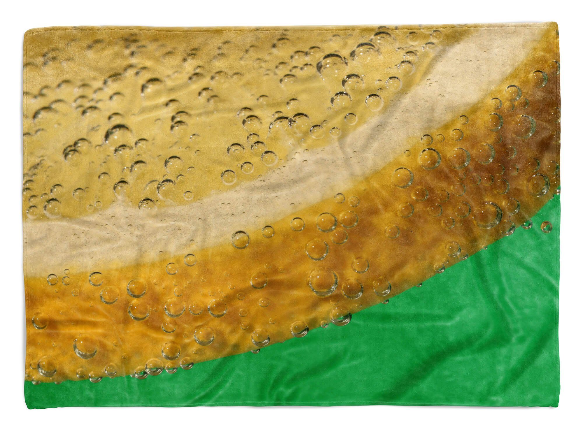 Sinus Art Handtücher Handtuch Zitrone Baumwolle-Polyester-Mix Handtuch Saunatuch mit Fotomotiv Nahaufnahm, Kuscheldecke (1-St), Strandhandtuch