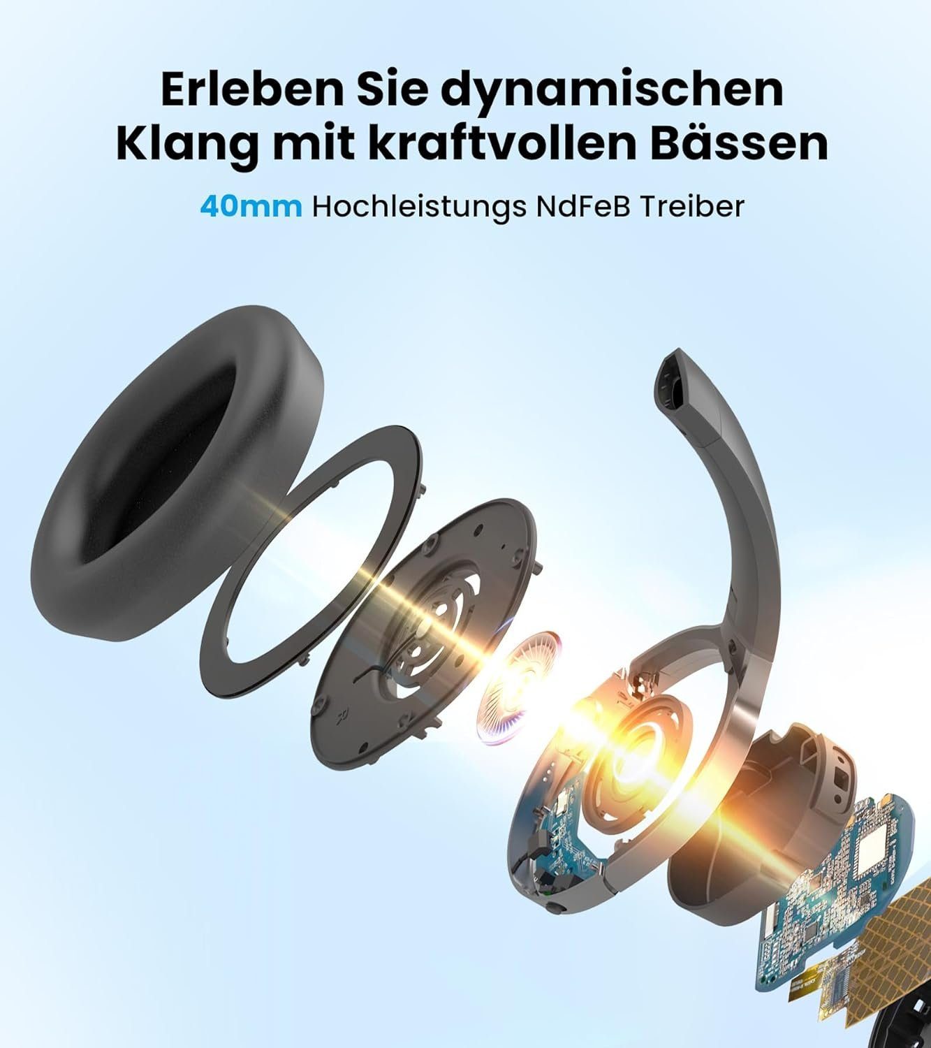 Edifier® Treiber Wiedergabezeit Verbindung) Gaming-Headset Bluetooth, (Doppelte Kristallklare Verbindung, 40mm 30 Anrufe Stunden