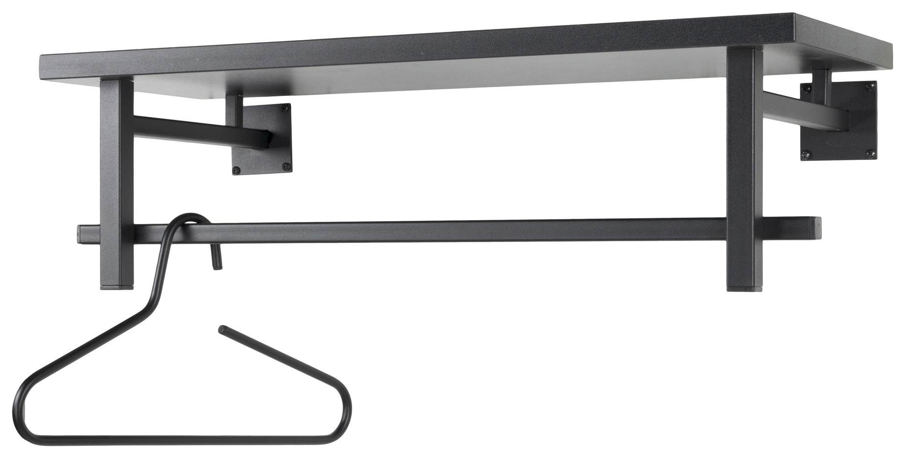 Spinder Design Wandgarderobe Wandgarderobe SIMPLON Stahlrohr Schwarz pulverbeschichtet, von Spinder