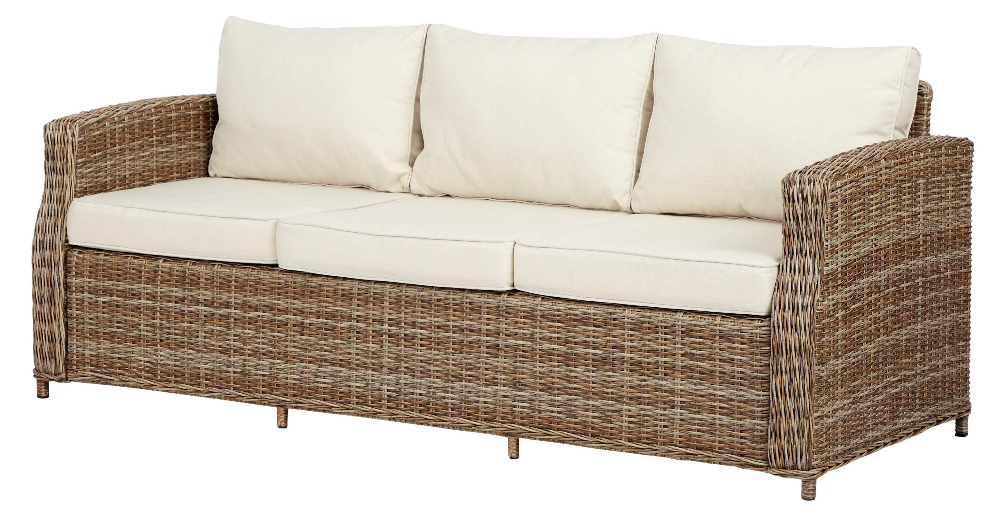 Schou Gartenliege Gram Gartensofa 3 Sitzer, inkl. Sitzkissen, natur