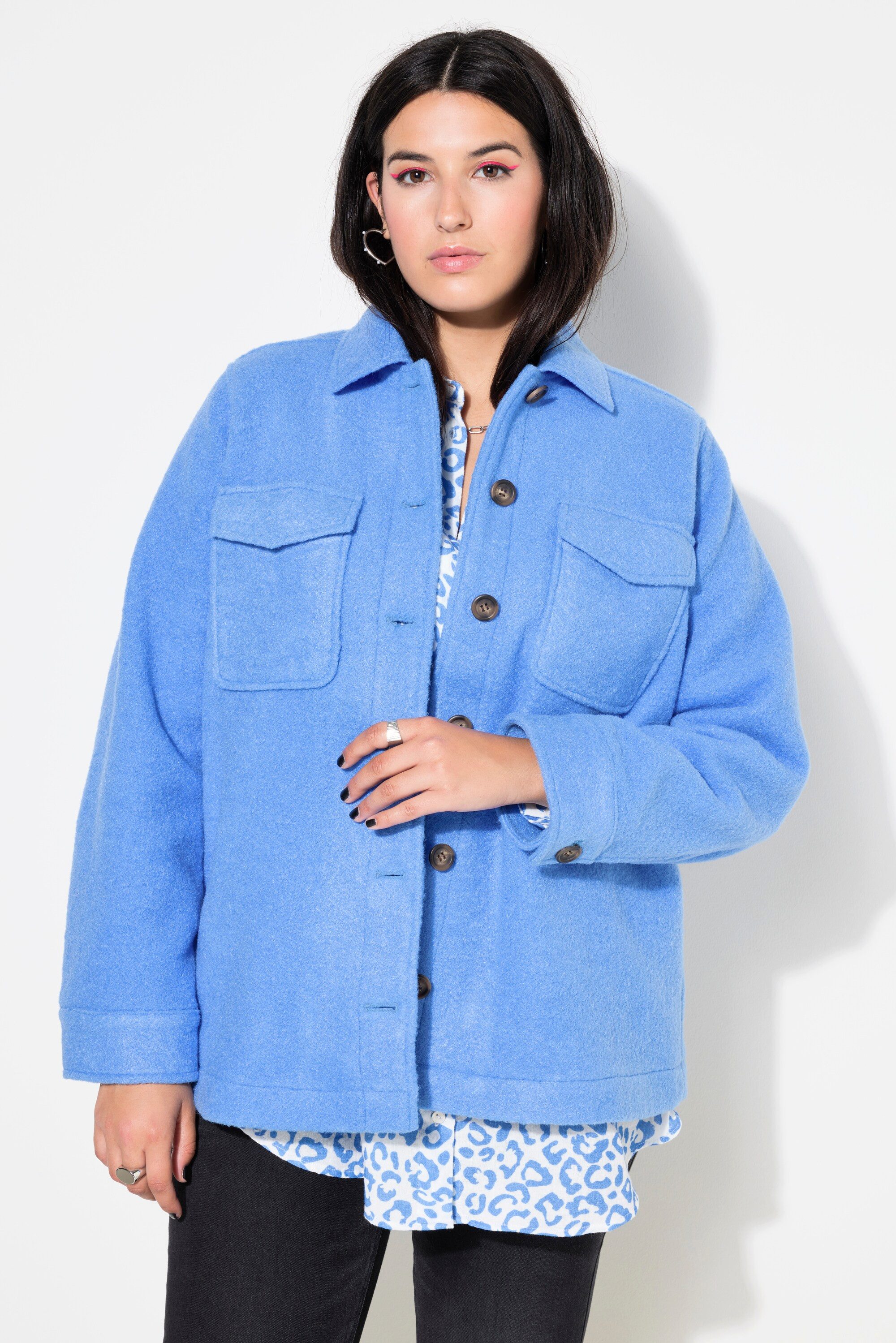 Sommerjacke Hemdjacke Wide Shape Wolloptik