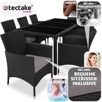 tectake Sitzgruppe Valencia, (Set, 9-tlg)