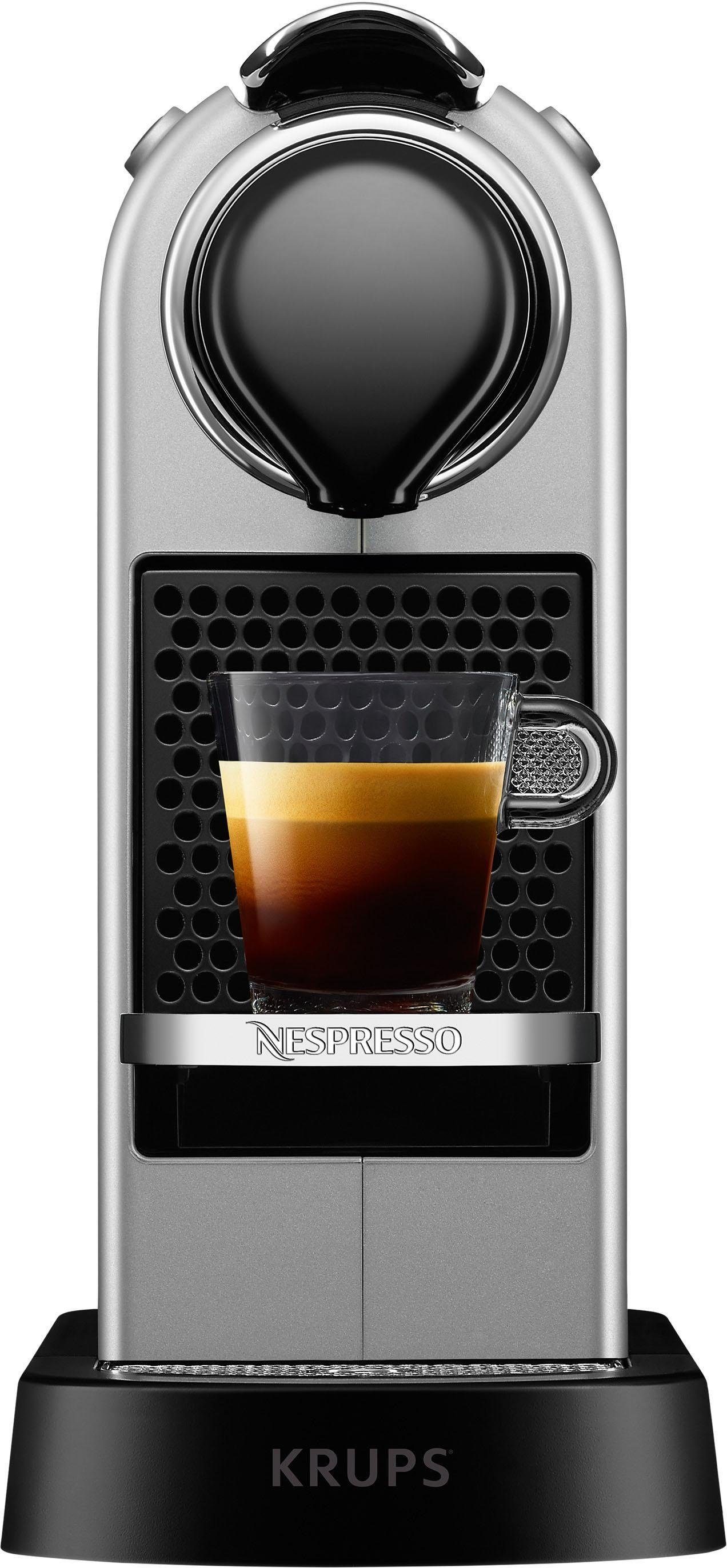Nespresso Kapselmaschine XN741B New CitiZ Willkommenspaket Krups, inkl. von 14 Kapseln Liter, 1 mit Wassertankkapazität