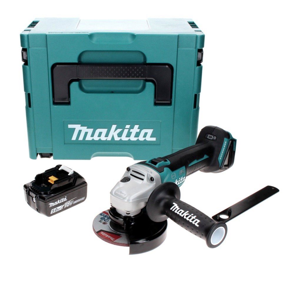 Thumbnail - Makita Winkelschleifer DGA 506 T1J Akku Winkelschleifer 18 V 125 mm Brushless + 1x Akku 5,0