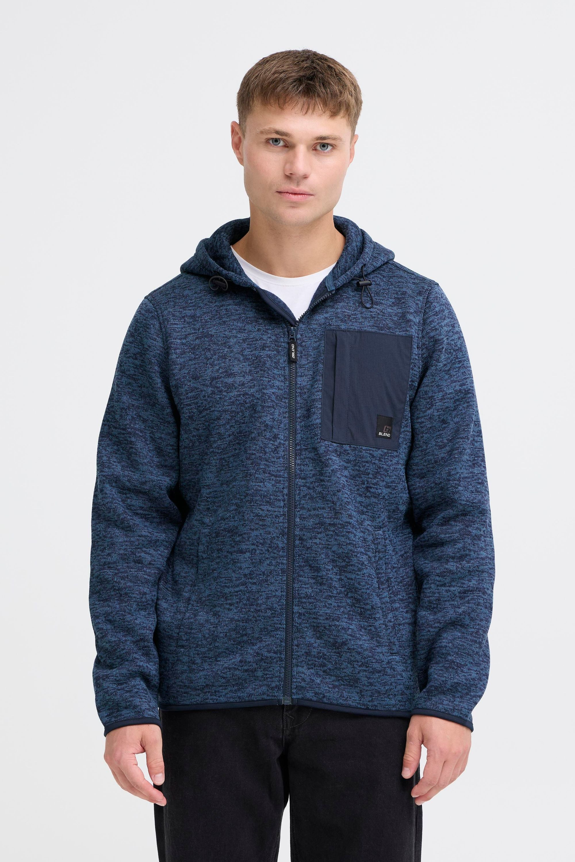 Blend Cardigan BHMelfex Gemütliche Fleecejacke mit Taschen und Kapuze