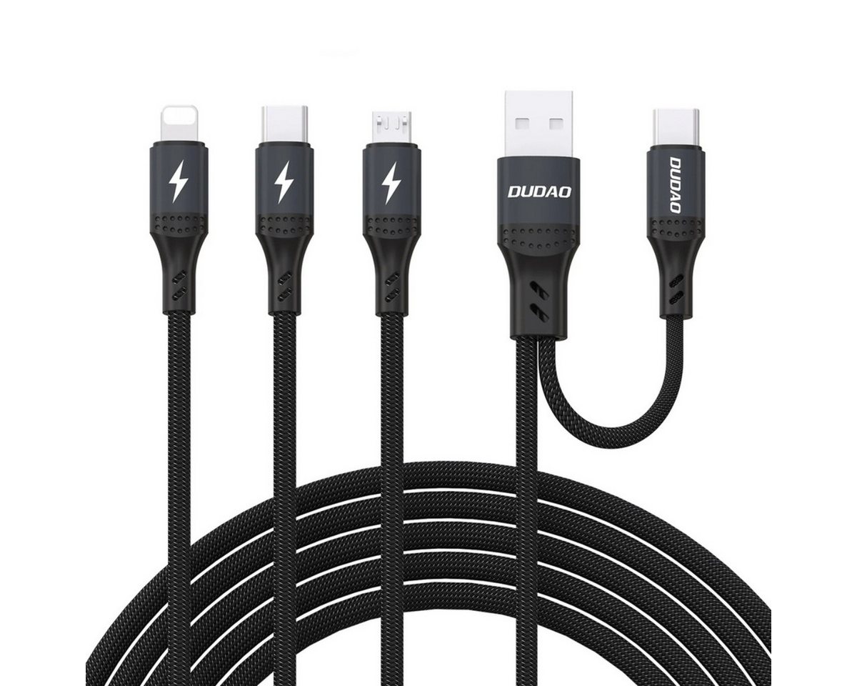 Dudao L3W USB-Kabel, USB-A, USB-C, USB-A, USB-C, 3-in-1 Ladekabel mit 66W und dualem Eingang