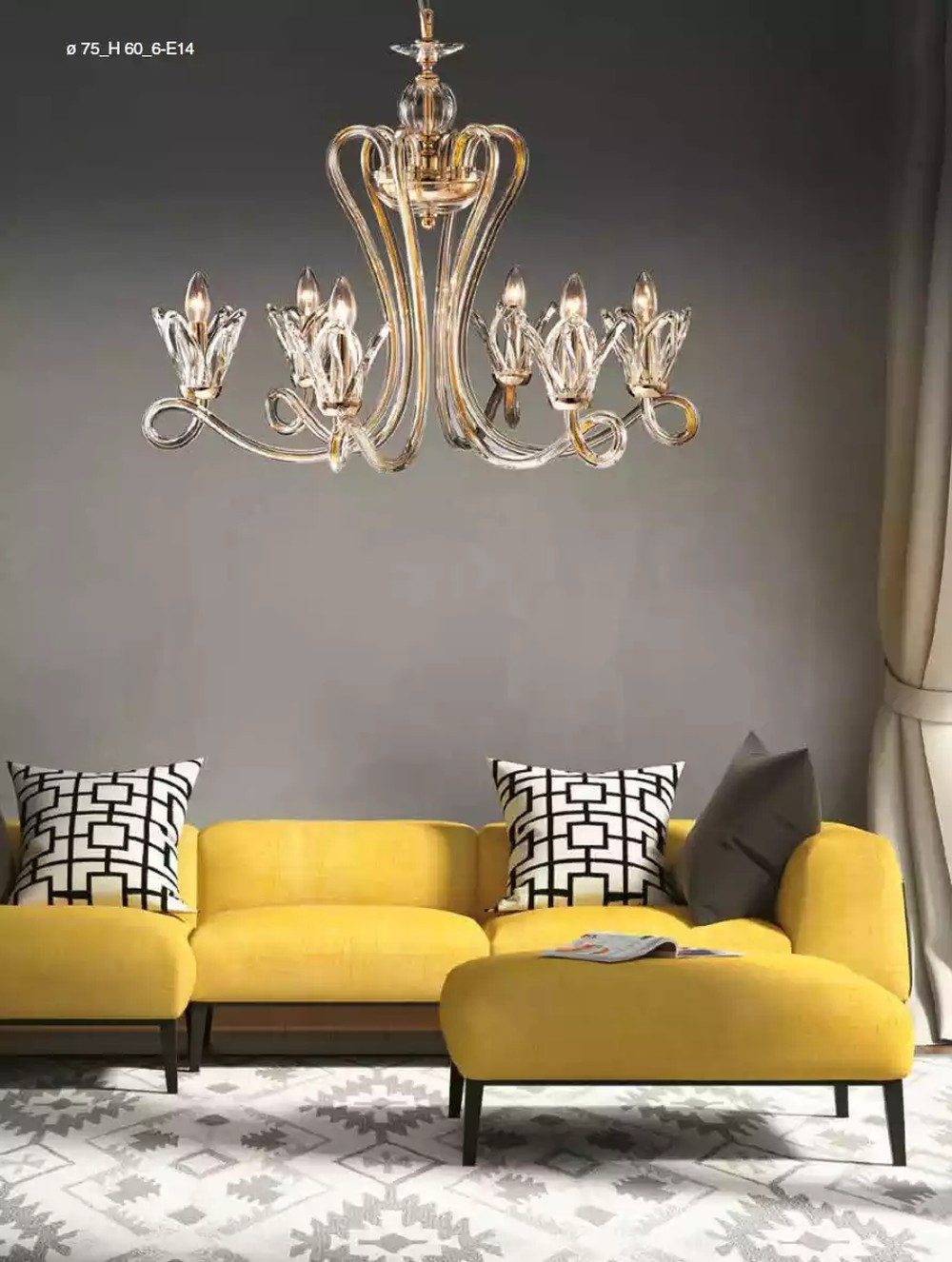JVmoebel Kronleuchter Eleganter Kristallpendelleuchte in Gold mit funkelndem Design, Keine Funktionen, Leuchtmittel wechselbar, Tageslichtweiß, Made in Europa