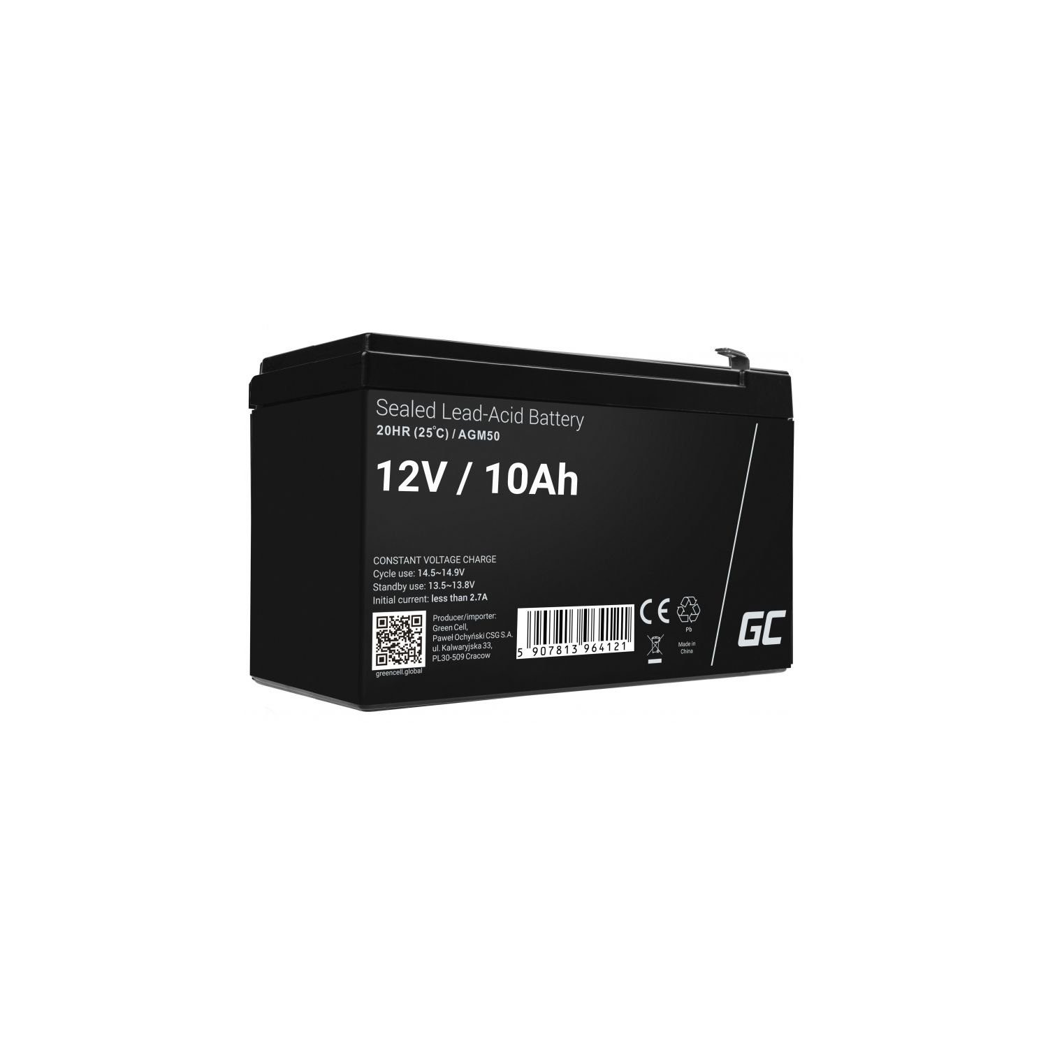 platzieren AGM Positionen VRLA Cell Green 10Ah Blei-Batterie sicheres in Wartungsfrei V), verschiedenen 12V AGM50 Batterie, (12 E-Bike