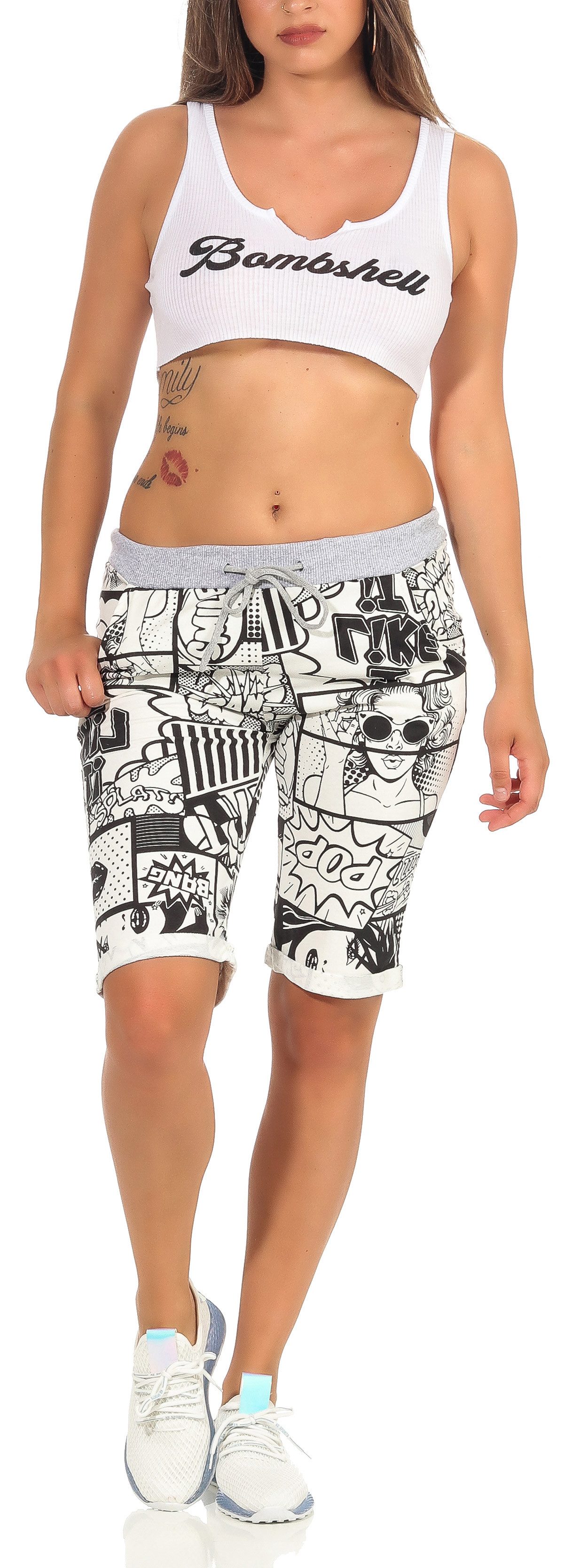 CLEO STYLE Sweatbermudas Sweat Bermuda 9 günstig online kaufen