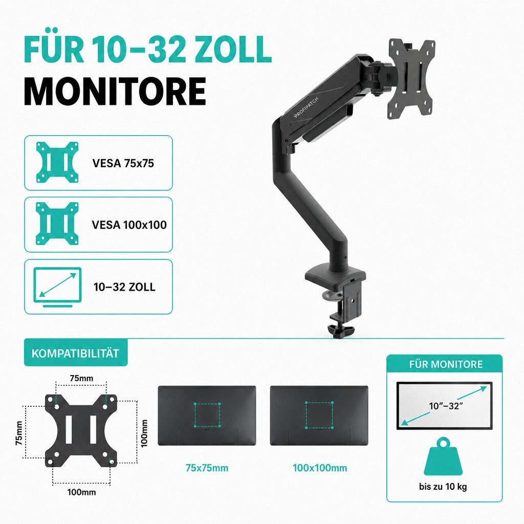 Monitor-Halterung Tischhalterung für 1 Monitor, höhenverstellbar
