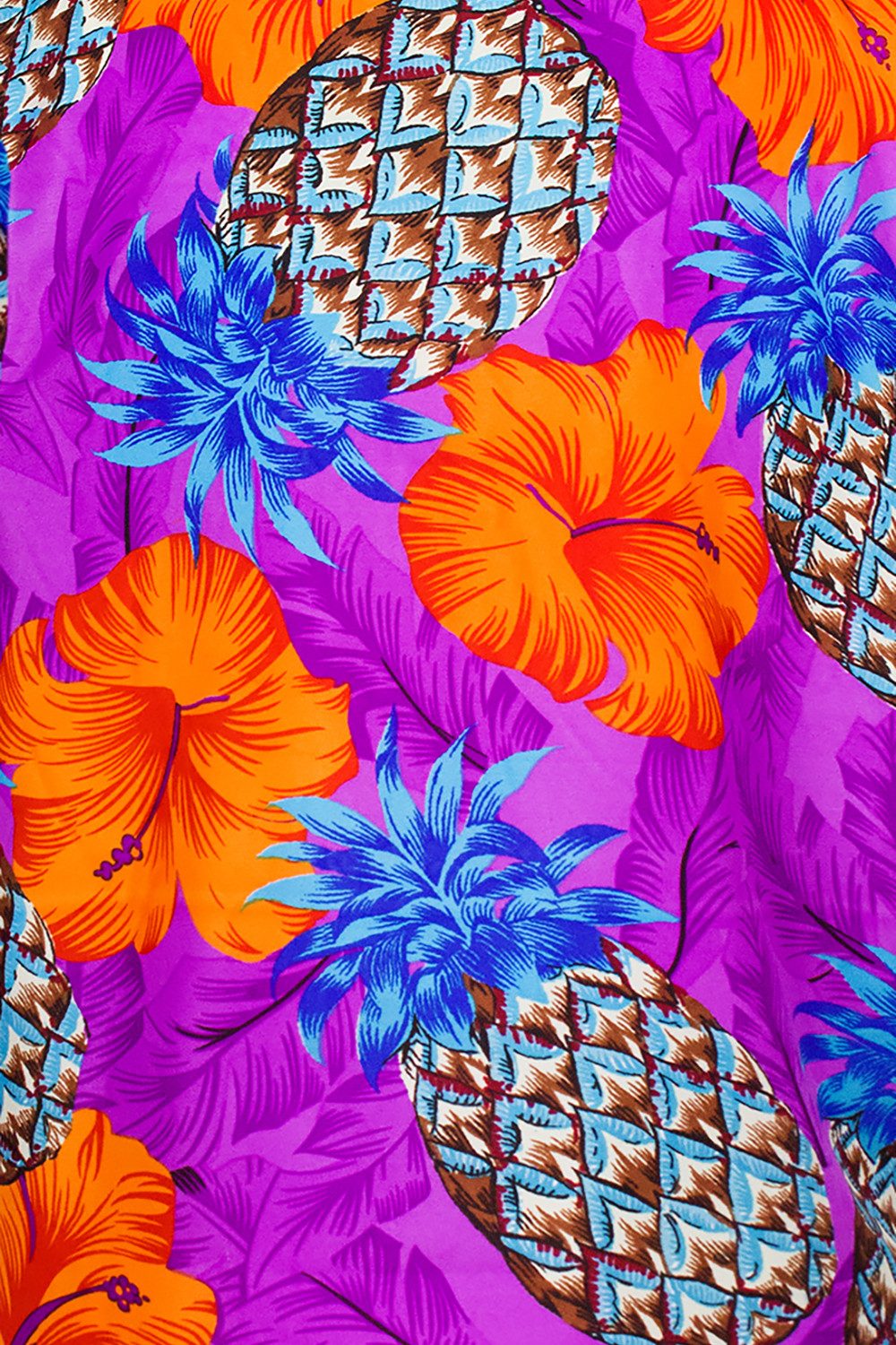 King Kameha Sarong Pineapple Hibiscus Funky Hawaii-Sarong Pareo Cover-Up Strand Bikini, Pareo Cover-Up