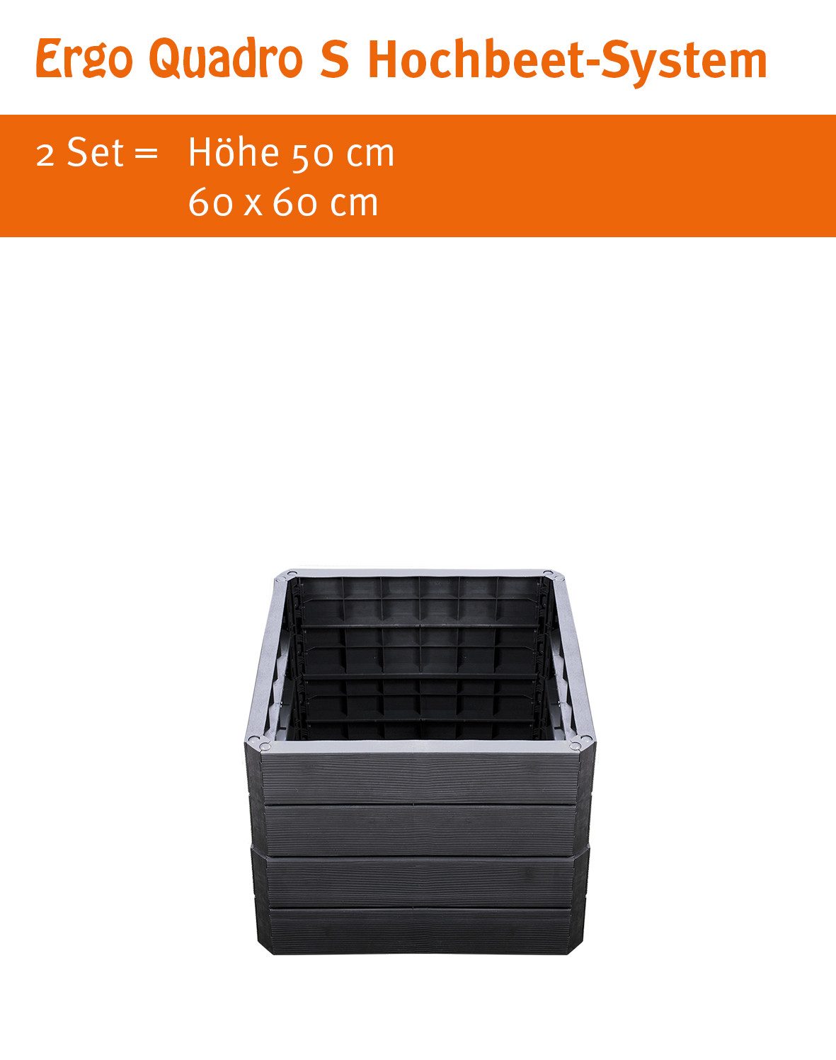 GARANTIA Hochbeet ERGO QUADRO S Hochbeet-System Wood 4 Paneele inkl. Verbinder